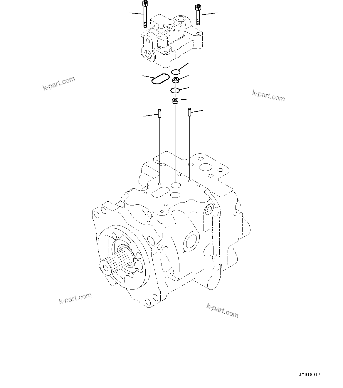 Komatsu parts book diagram for D71PXI-24 S/N 74001-UP: HYDRAULIC PUMP, FAN PUMP (5/5)(#70002-)