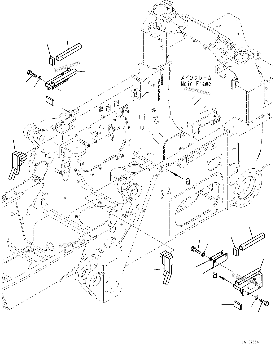 Komatsu parts book diagram for D71PXI-24 S/N 74001-UP: MAIN FRAME, COVER AND SEAL(#70002-)