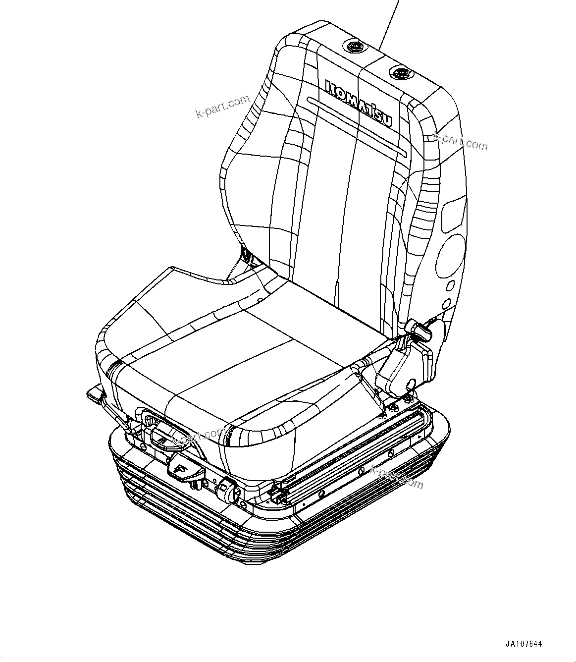 Komatsu parts book diagram for D71PXI-24 S/N 74001-UP: OPERATOR'S SEAT, SEAT(#70002-71820)