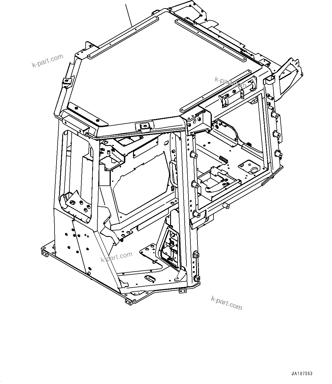 Komatsu parts book diagram for D71PXI-24 S/N 74001-UP: CAB, BODY(#72161-)