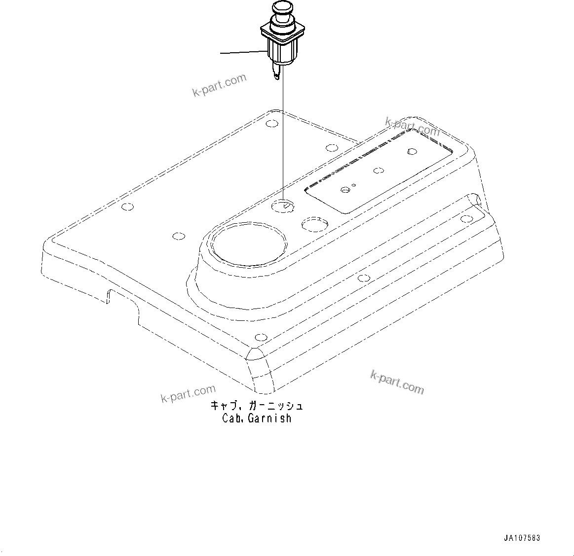 Komatsu parts book diagram for D71PXI-24 S/N 74001-UP: CAB, CIGARETTE LIGHTER(#72161-)