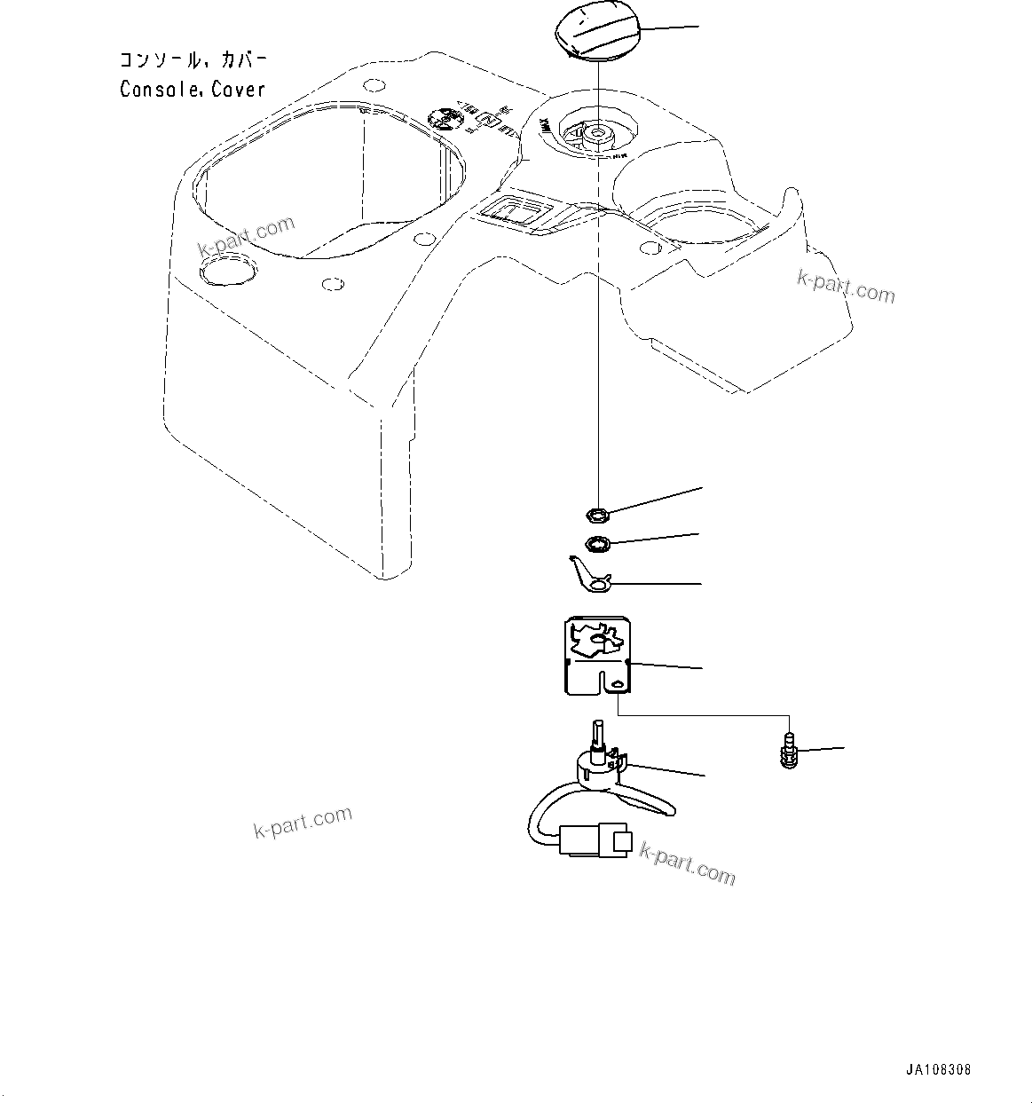 Komatsu parts book diagram for D71PXI-24 S/N 74001-UP: CAB, POTENTIOMETER(#72161-)