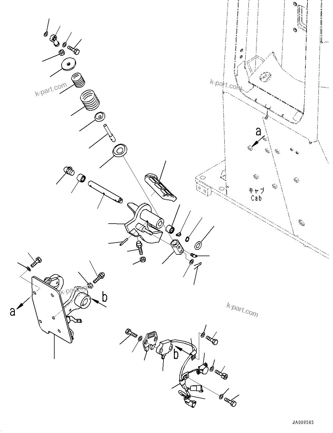 Komatsu parts book diagram for D71PXI-24 S/N 74001-UP: CAB, DECELERATOR/BRAKE PEDAL(#72161-)