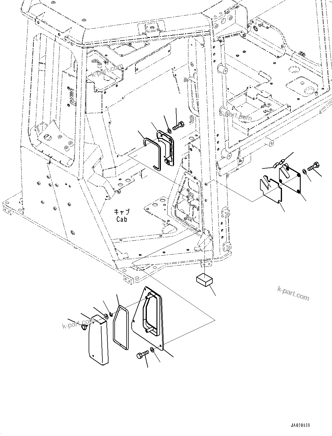 Komatsu parts book diagram for D71PXI-24 S/N 74001-UP: CAB, FUSE BOX COVER(#72161-)