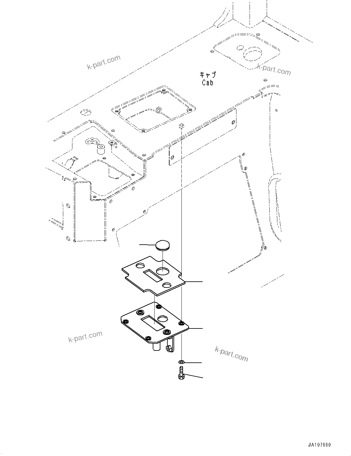 Komatsu parts book diagram for D71PXI-24 S/N 74001-UP: CAB ELECTRICAL UNIT, BRACKET(#72161-)