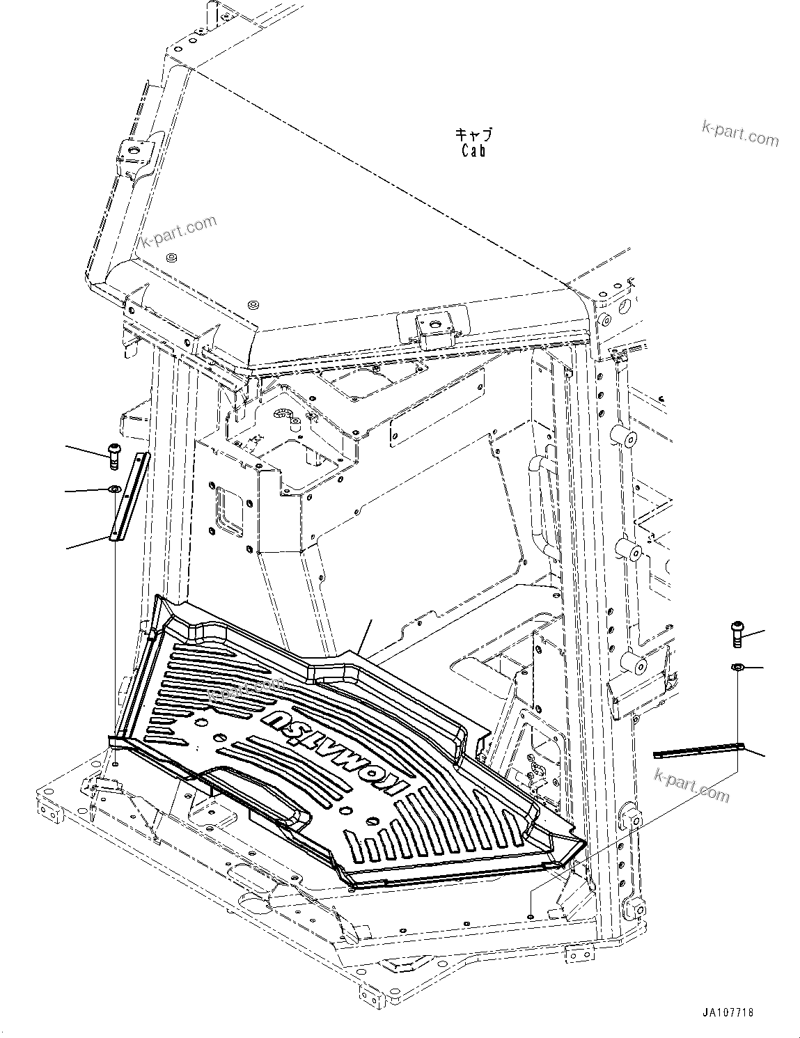 Komatsu parts book diagram for D71PXI-24 S/N 74001-UP: FLOOR MAT, (#70002-)