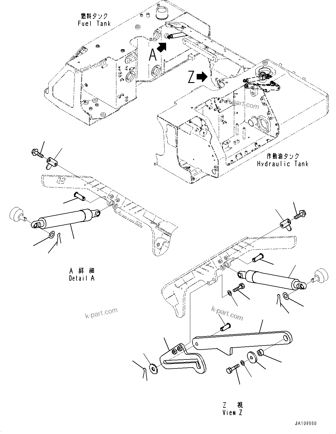 Komatsu parts book diagram for D71PXI-24 S/N 74001-UP: RADIATOR GUARD, LINK(#70002-70780)