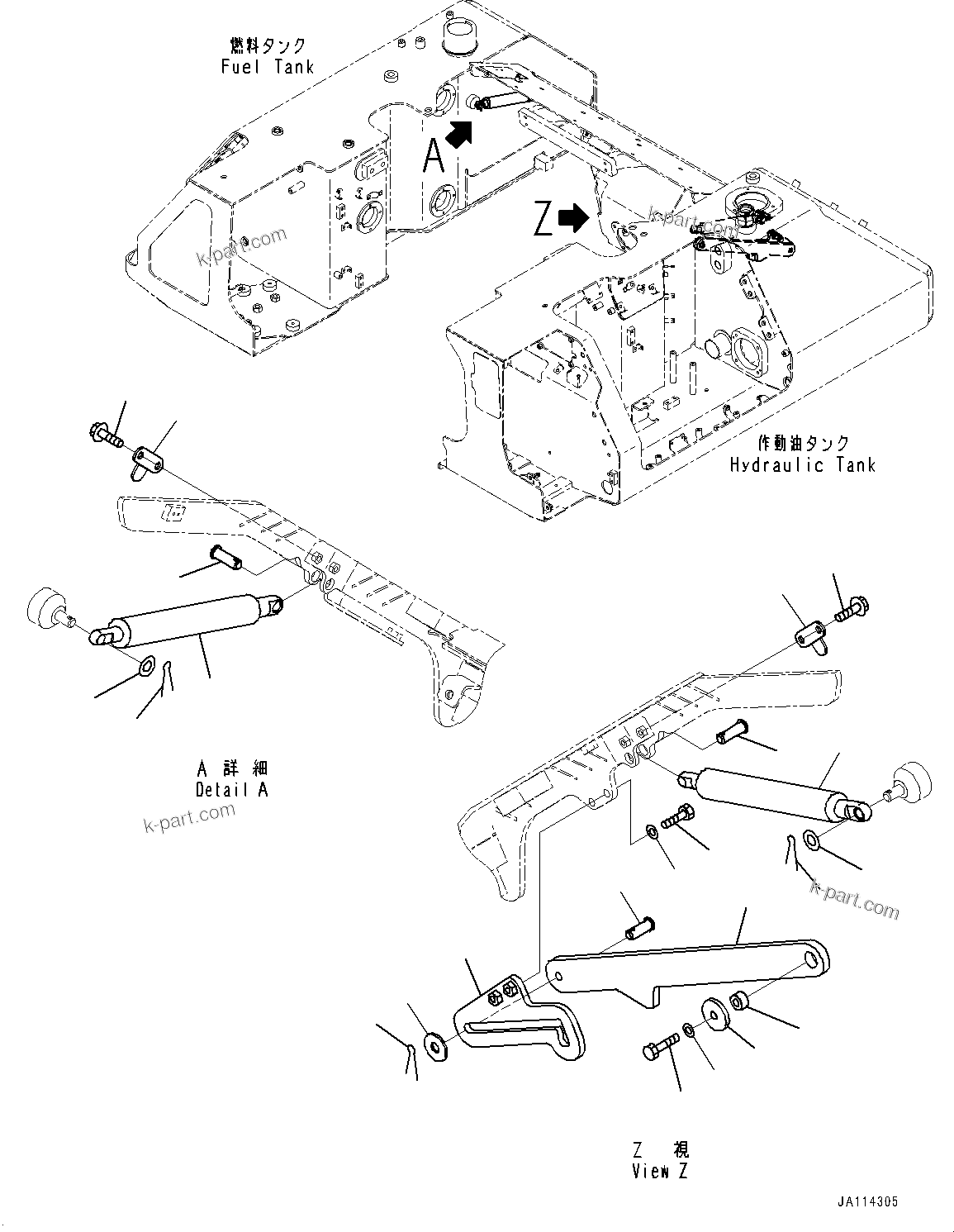 Komatsu parts book diagram for D71PXI-24 S/N 74001-UP: RADIATOR GUARD, LINK(#70781-)