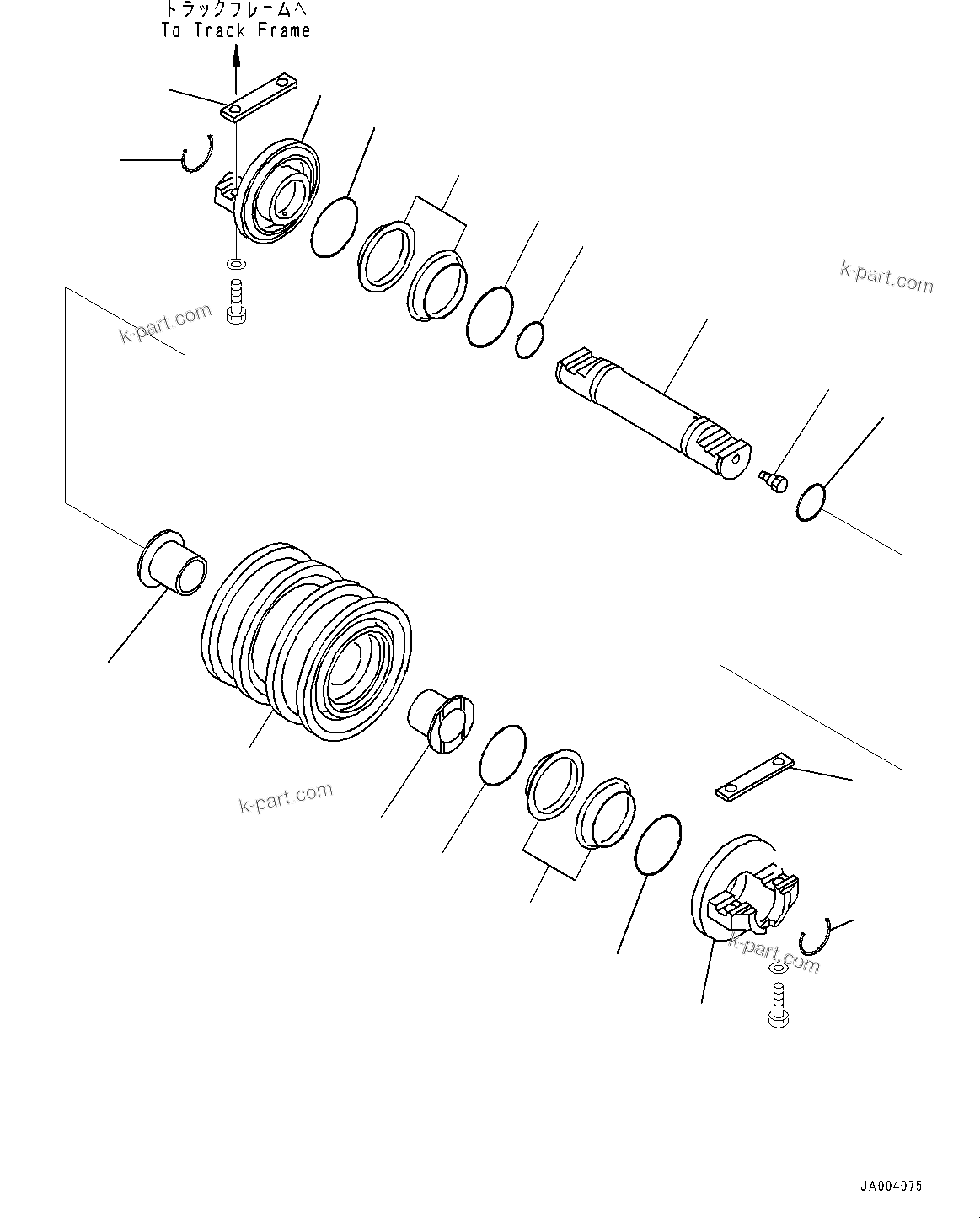 Komatsu parts book diagram for D71PXI-24 S/N 74001-UP: TRACK ROLLER, DOUBLE ROLLER (WITH PLUS TYPE TRACK SHOE)(#70002-)