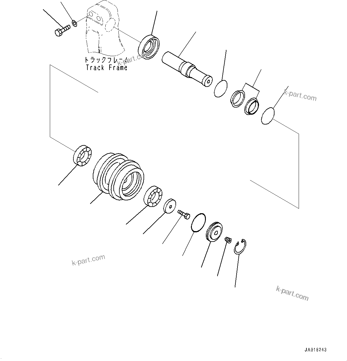 Komatsu parts book diagram for D71PXI-24 S/N 74001-UP: CARRIER ROLLER, (WITH PLUS TYPE TRACK SHOE)(#70002-)