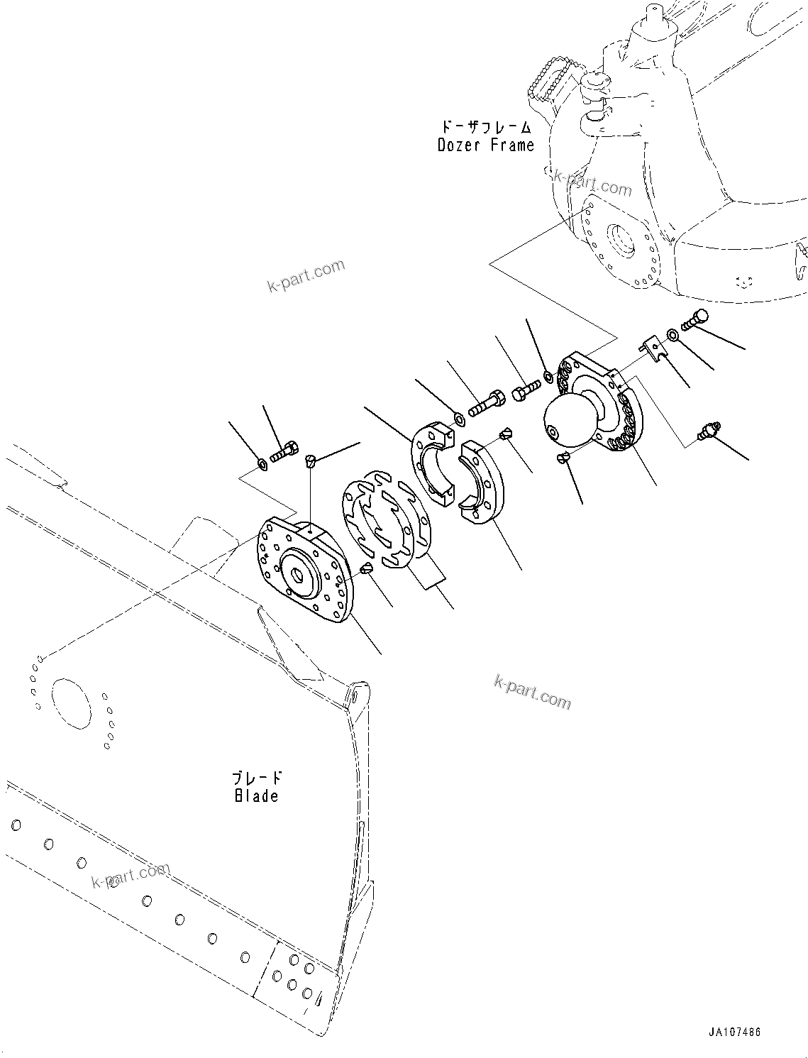 Komatsu parts book diagram for D71PXI-24 S/N 74001-UP: LINK, TRUNNION(#70002-)