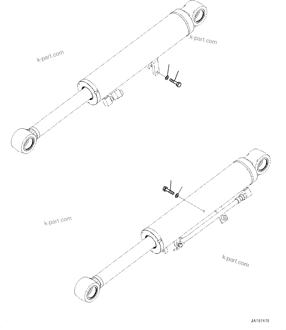 Komatsu parts book diagram for D71PXI-24 S/N 74001-UP: BLADE LIFT CYLINDER, CLAMP(#70002-)