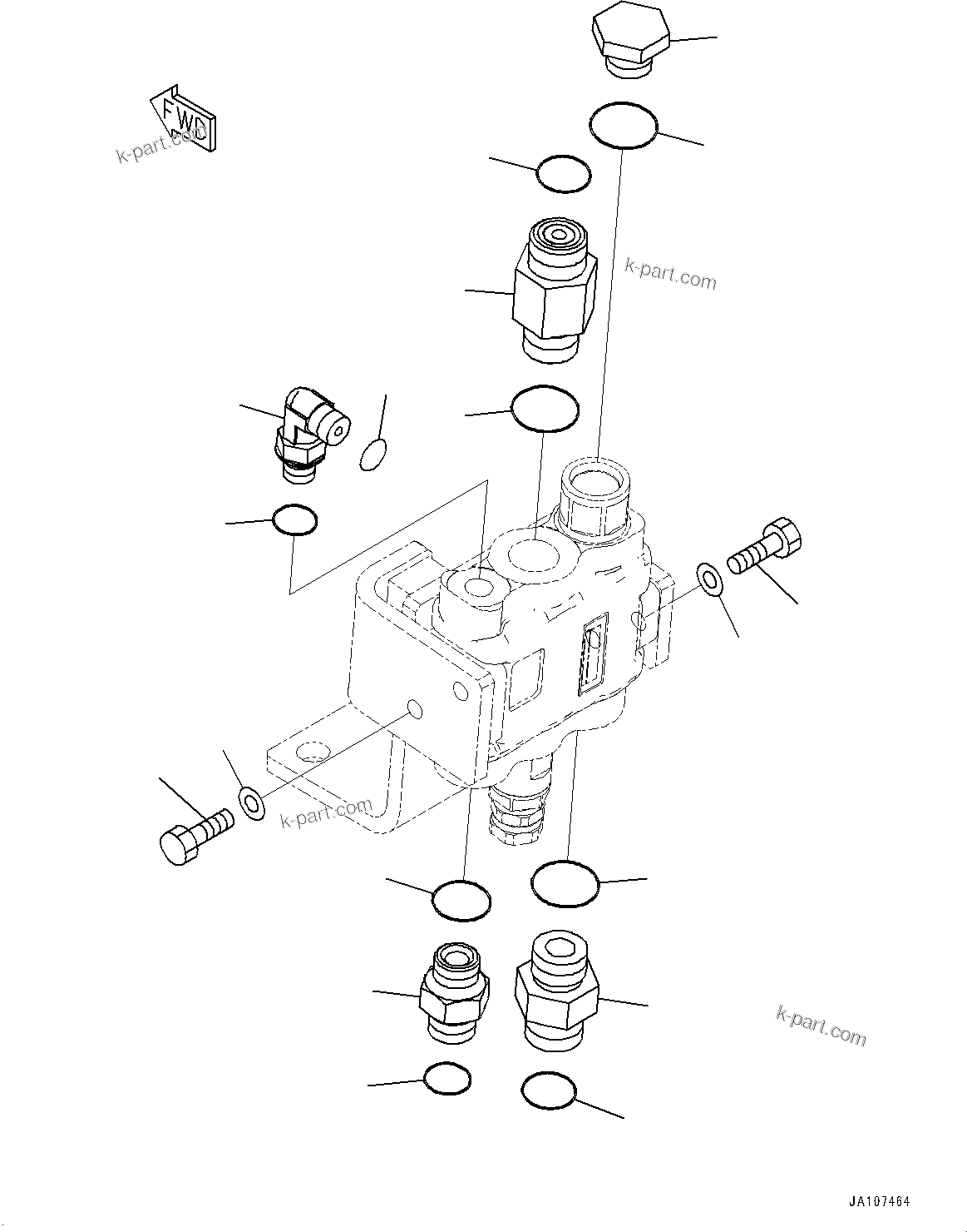 Komatsu parts book diagram for D71PXI-24 S/N 74001-UP: RIPPER, PIPING (1/2)(#72279-)