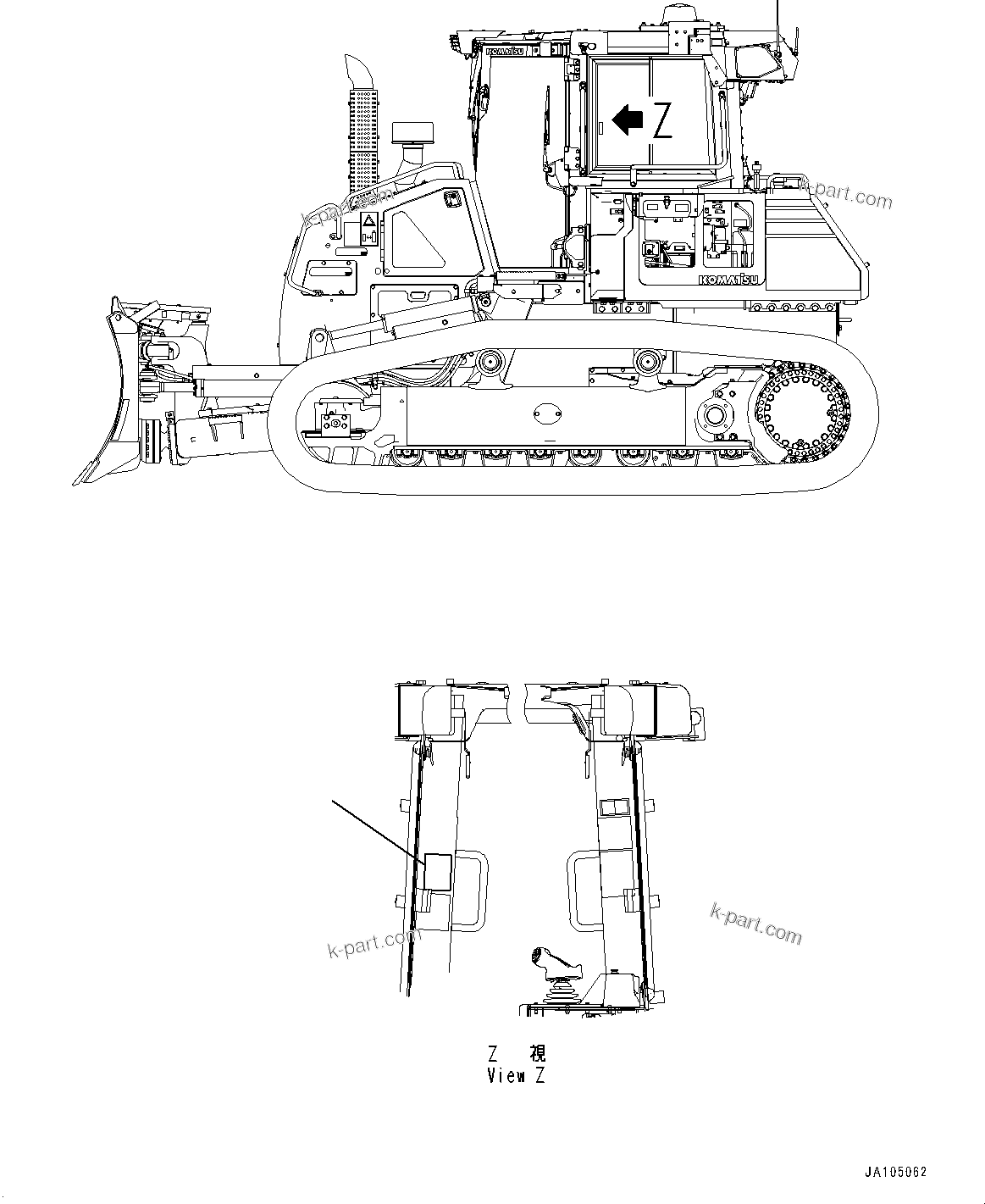 Komatsu parts book diagram for D71PXI-24 S/N 74001-UP: PLATE, CALIFORNIA PROPOSITION 65, (#70002-)