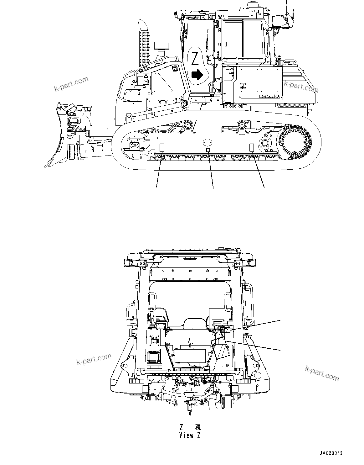 Komatsu parts book diagram for D71PXI-24 S/N 74001-UP: BALANCING MARK, (#70002-)
