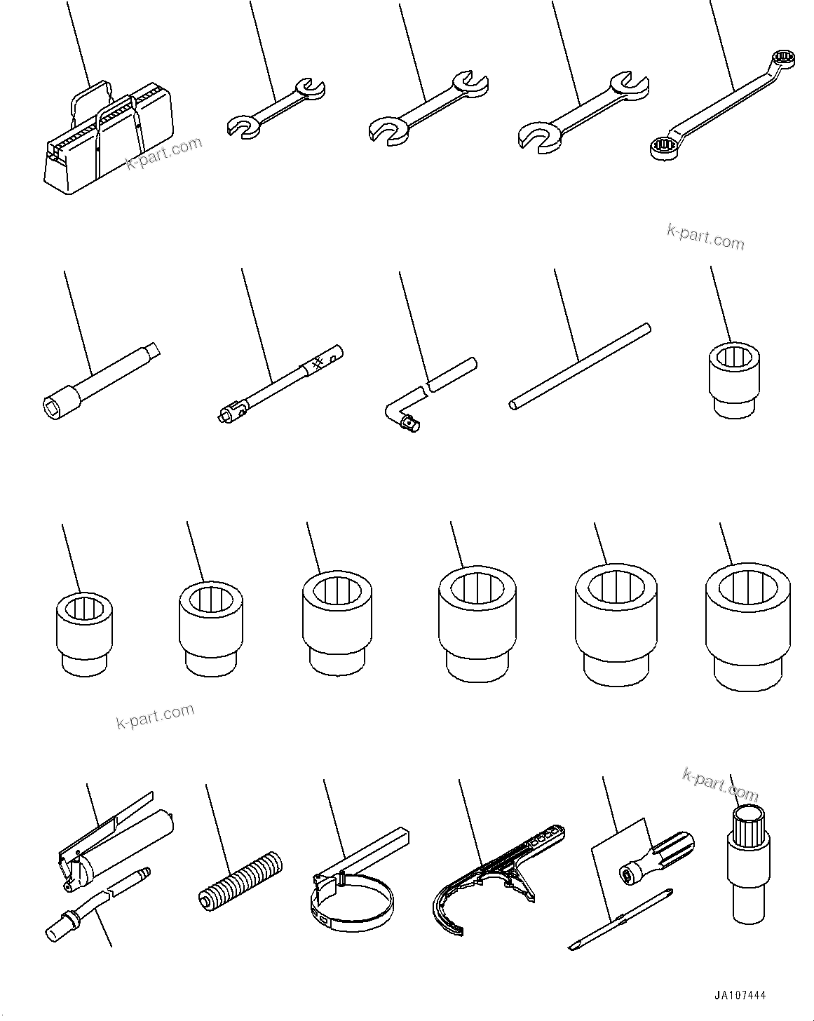 Komatsu parts book diagram for D71PXI-24 S/N 74001-UP: TOOL, (#70002-)