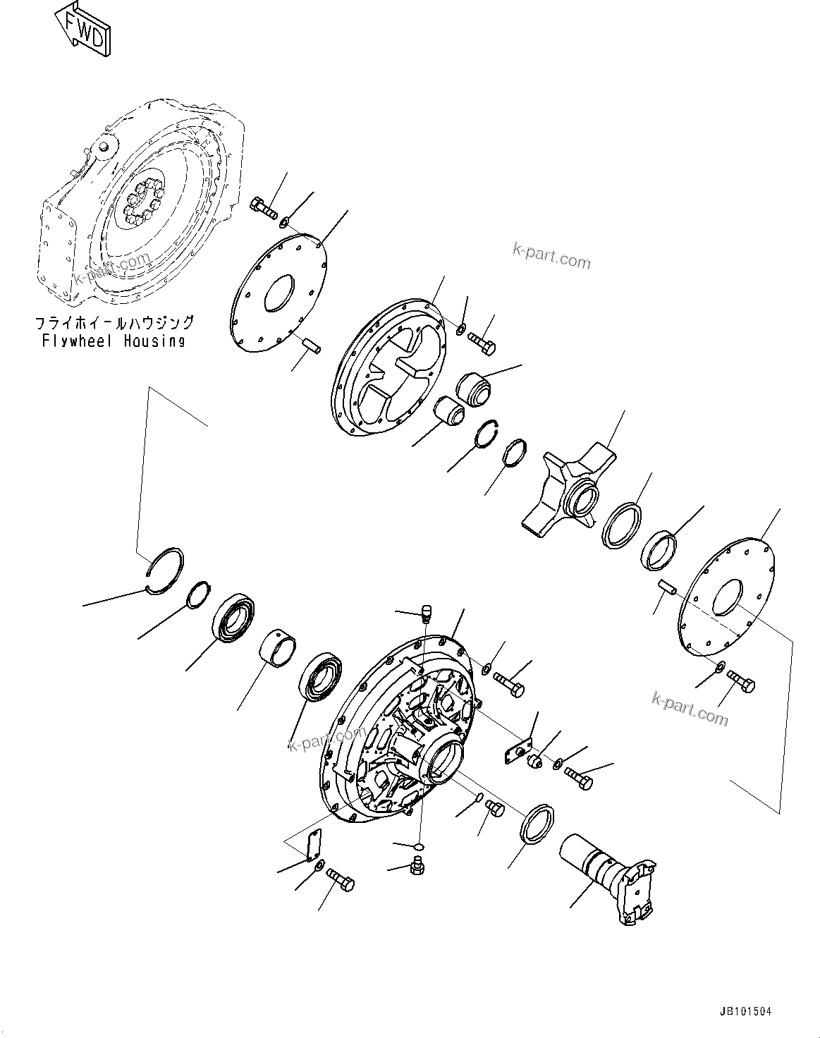 Komatsu parts book diagram for HD785-8E0 S/N 55001-UP: ENGINE RELATED PARTS, DAMPER(#56001-)