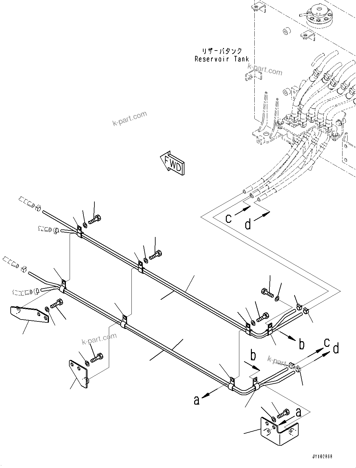 Komatsu parts book diagram for HD785-8E0 S/N 55001-UP: COOLANT PIPING, AIR VENT PIPING(#55001-)