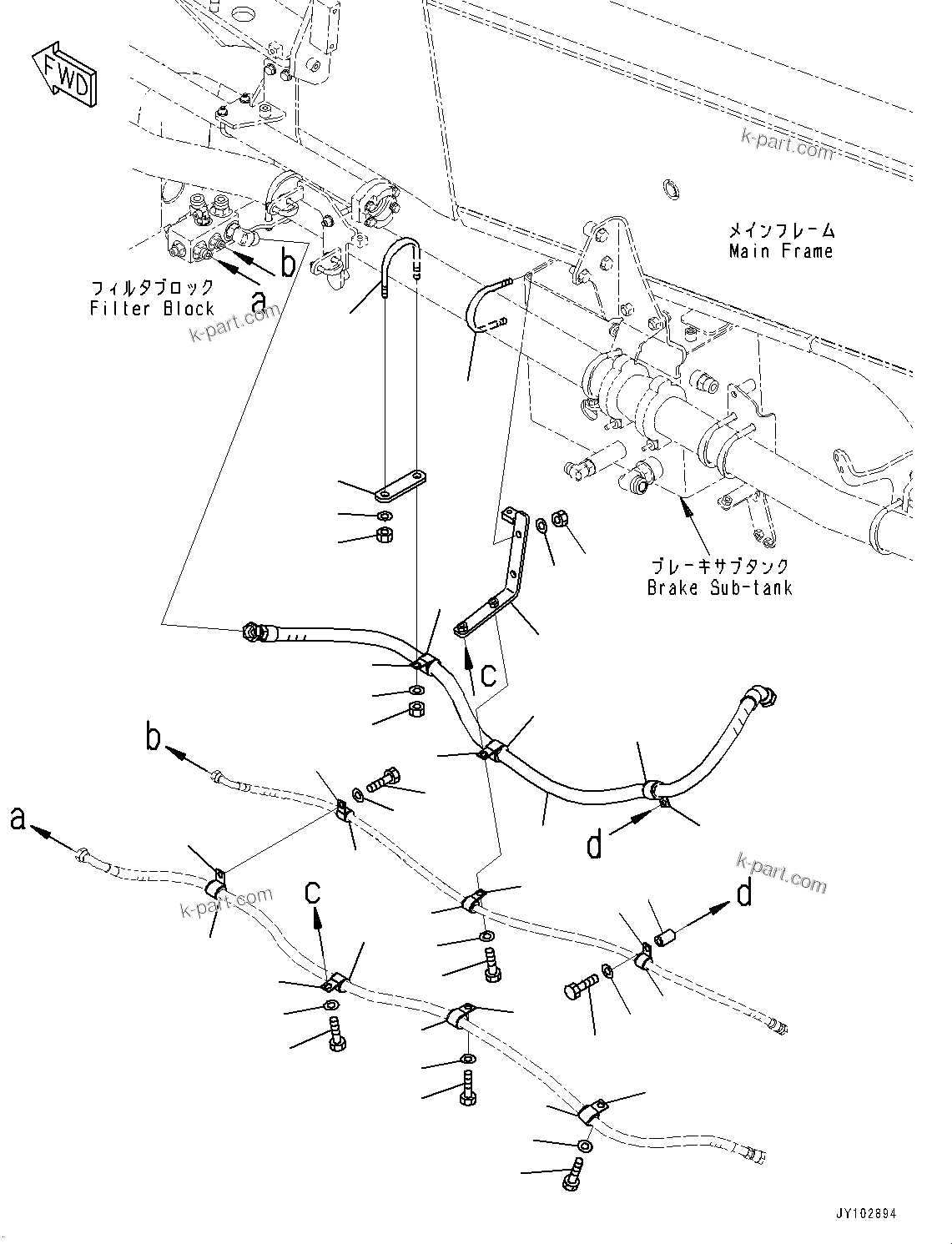 Komatsu parts book diagram for HD785-8E0 S/N 55001-UP: FUEL PIPING, HOSE(#55001-55014)