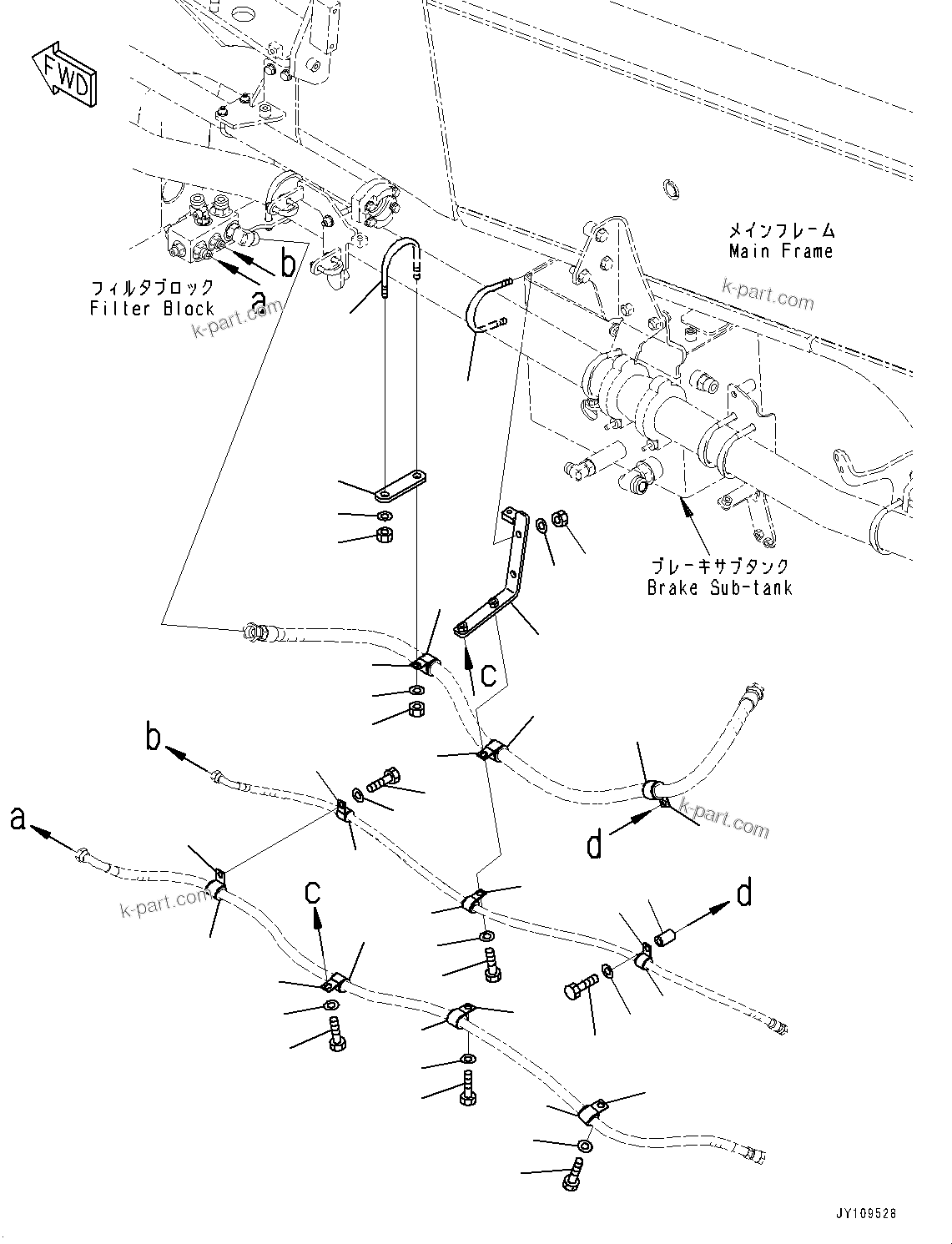 Komatsu parts book diagram for HD785-8E0 S/N 55001-UP: FUEL PIPING, HOSE(#55015-)
