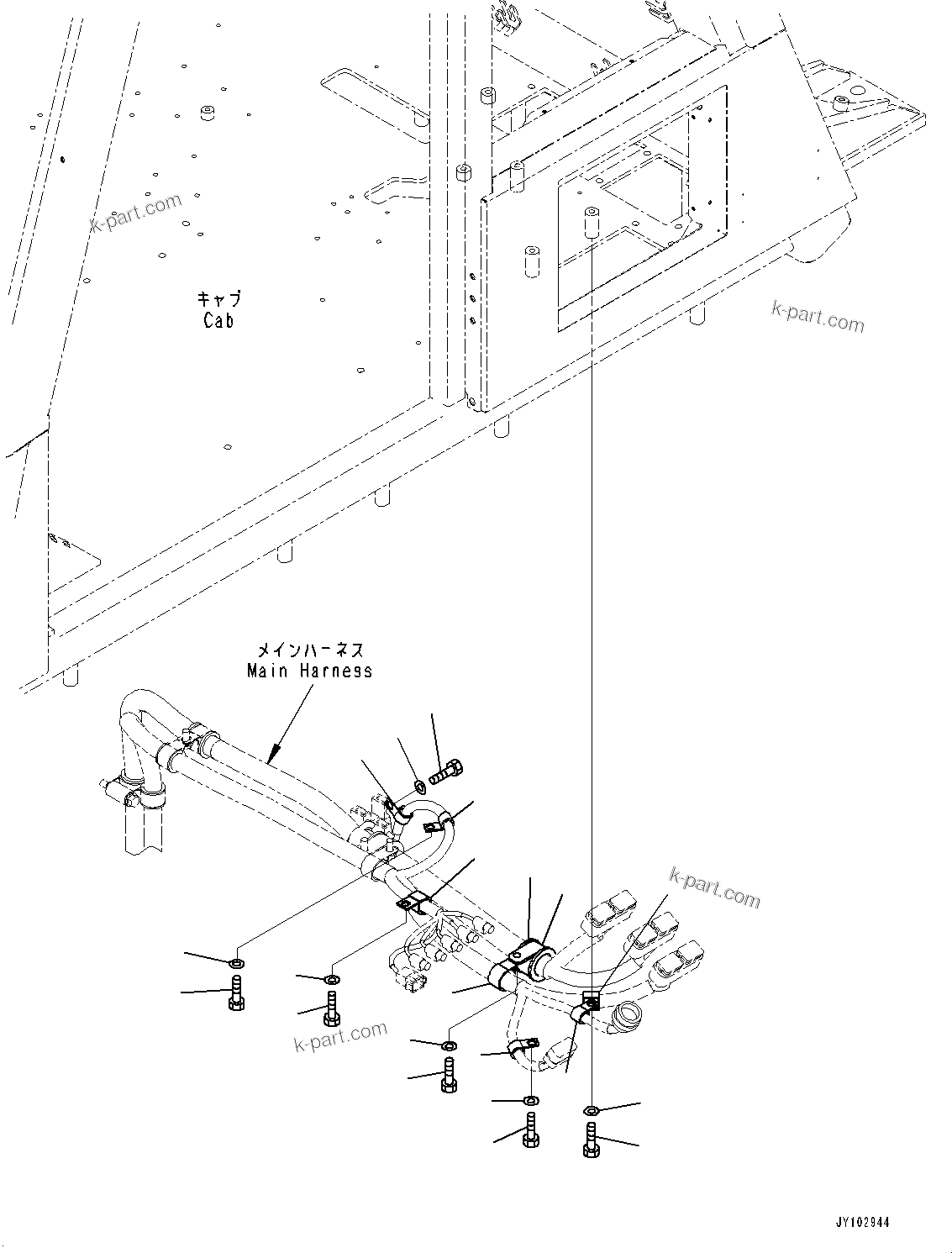 Komatsu parts book diagram for HD785-8E0 S/N 55001-UP: ELECTRIC WIRING HARNESS, MOUNTING PARTS (1/30)(#55001-)