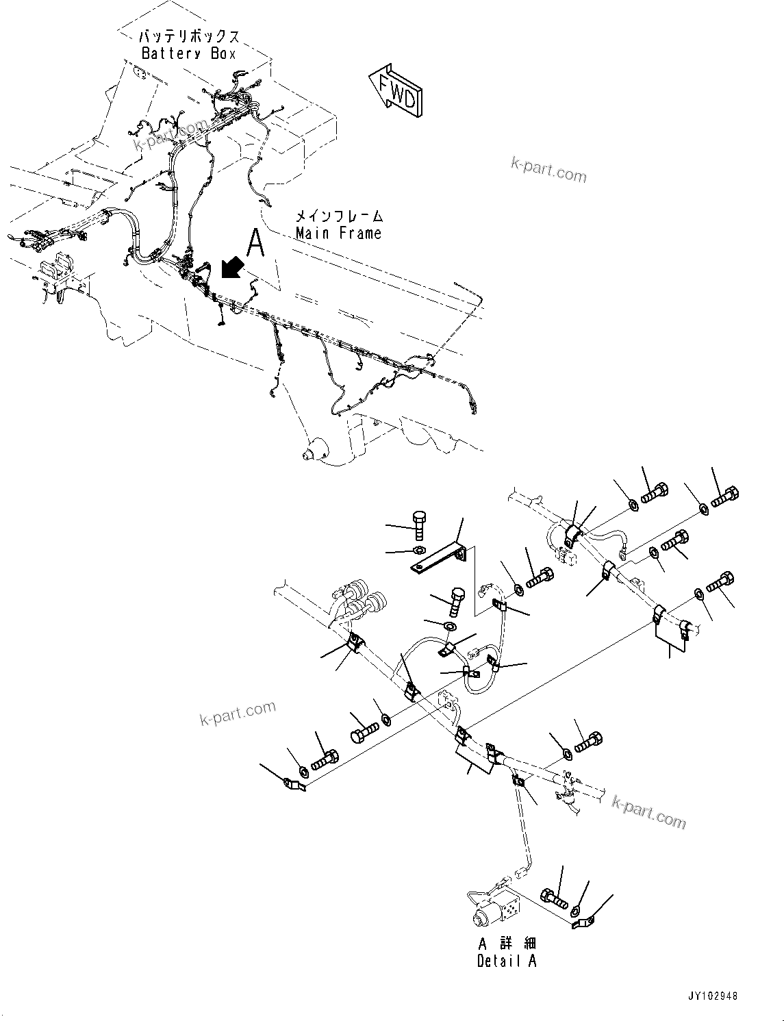 Komatsu parts book diagram for HD785-8E0 S/N 55001-UP: ELECTRIC WIRING HARNESS, MOUNTING PARTS (4/30)(#55001-)