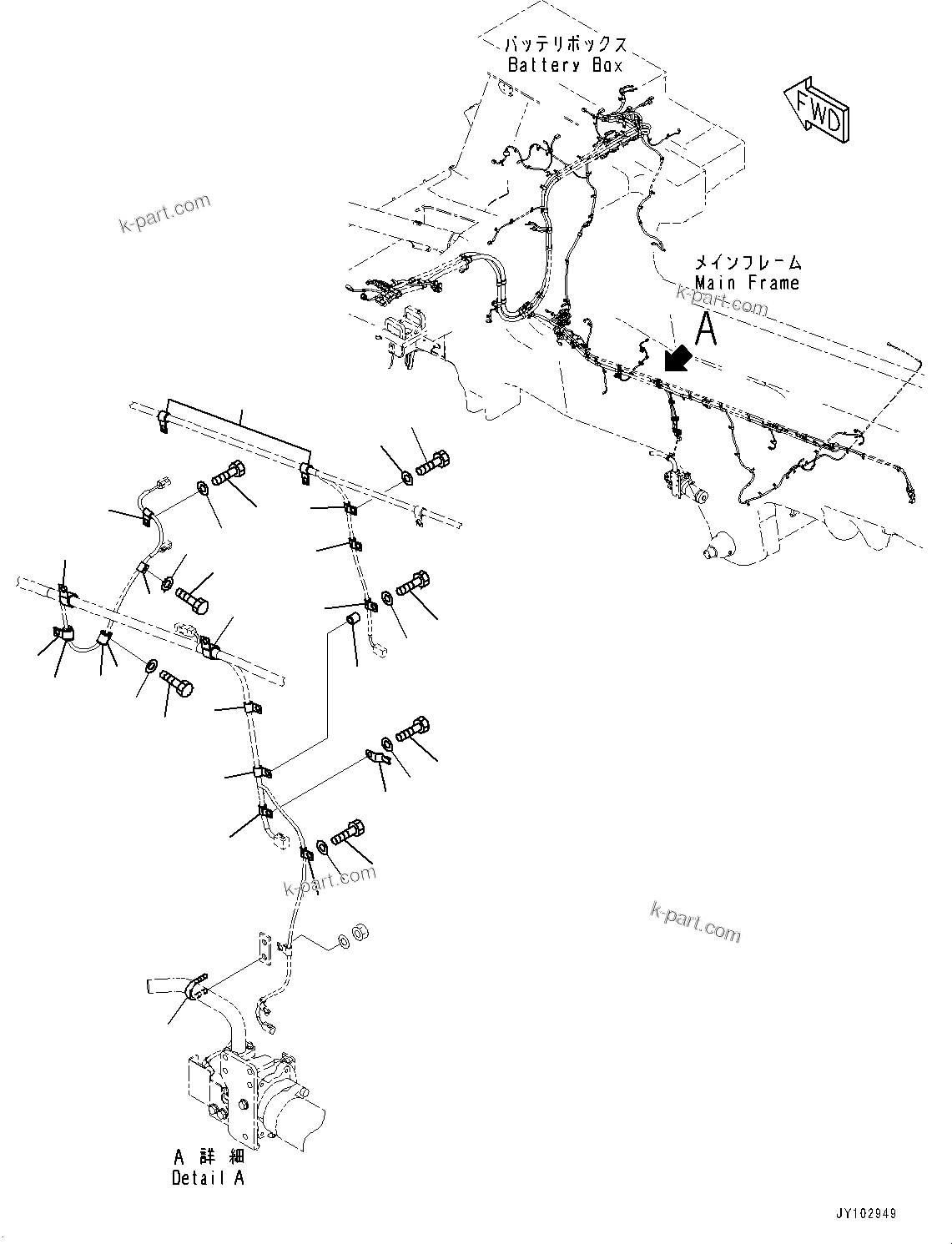 Komatsu parts book diagram for HD785-8E0 S/N 55001-UP: ELECTRIC WIRING HARNESS, MOUNTING PARTS (5/30)(#55001-)
