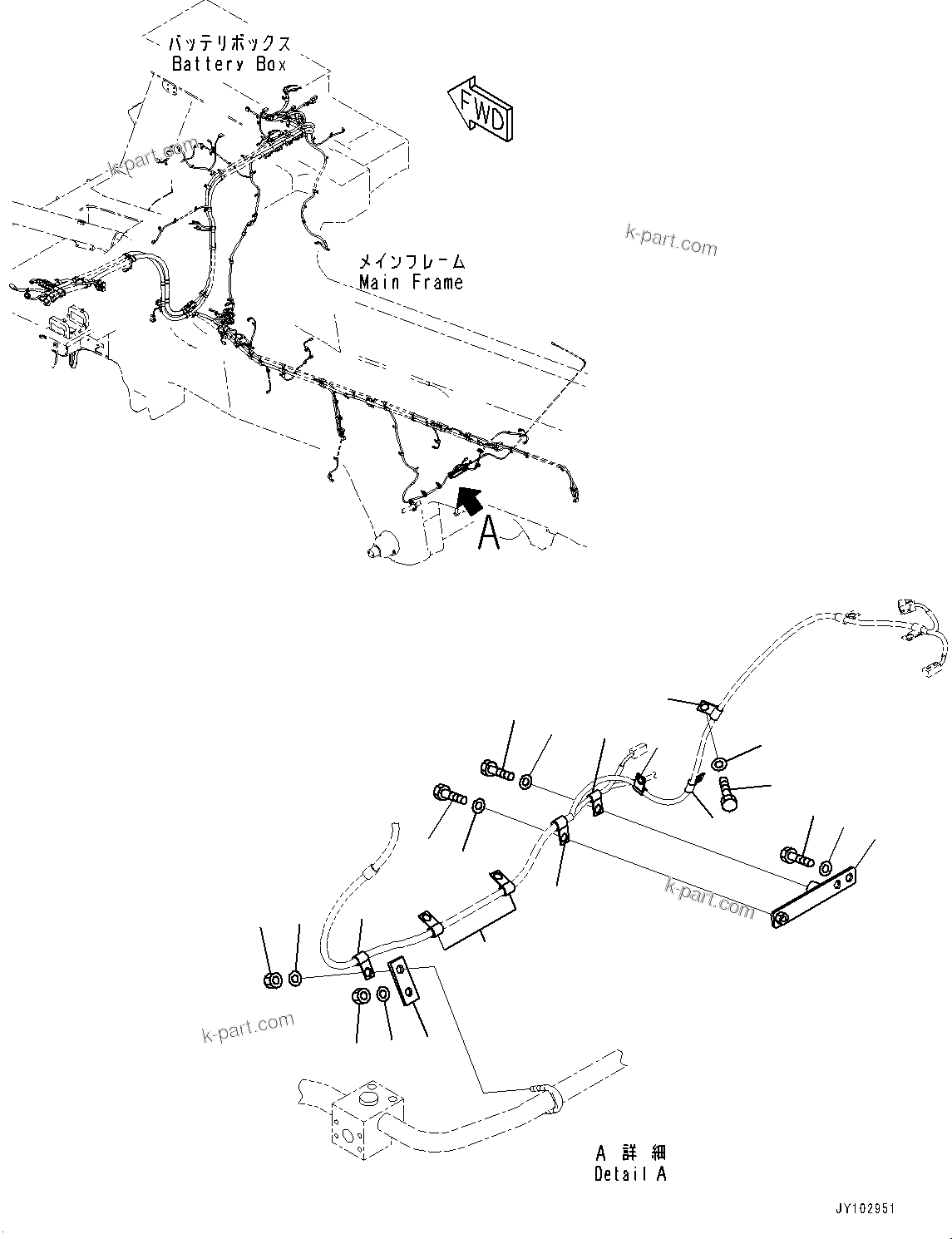 Komatsu parts book diagram for HD785-8E0 S/N 55001-UP: ELECTRIC WIRING HARNESS, MOUNTING PARTS (7/30)(#55001-)