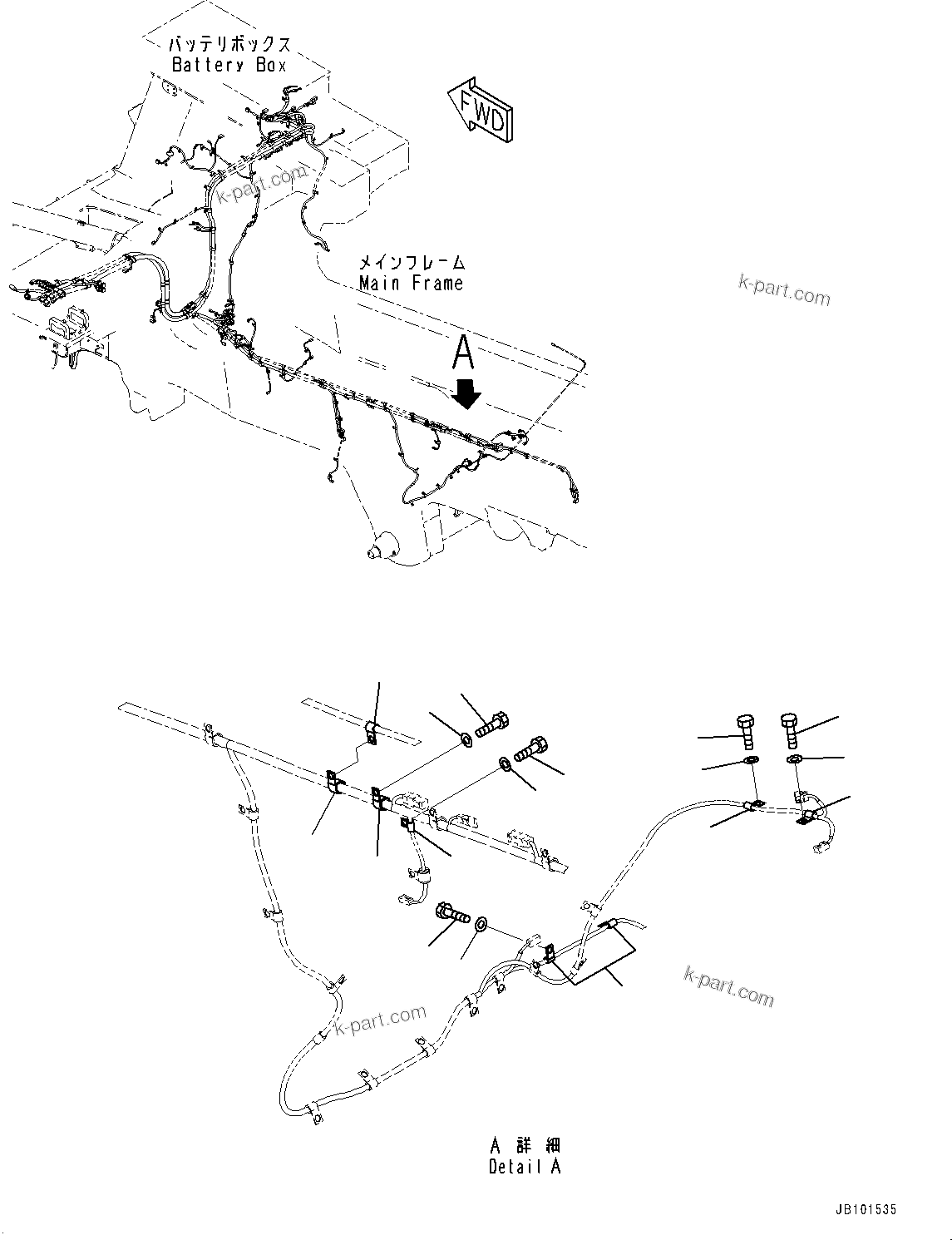 Komatsu parts book diagram for HD785-8E0 S/N 55001-UP: ELECTRIC WIRING HARNESS, MOUNTING PARTS (8/30)(#55001-)