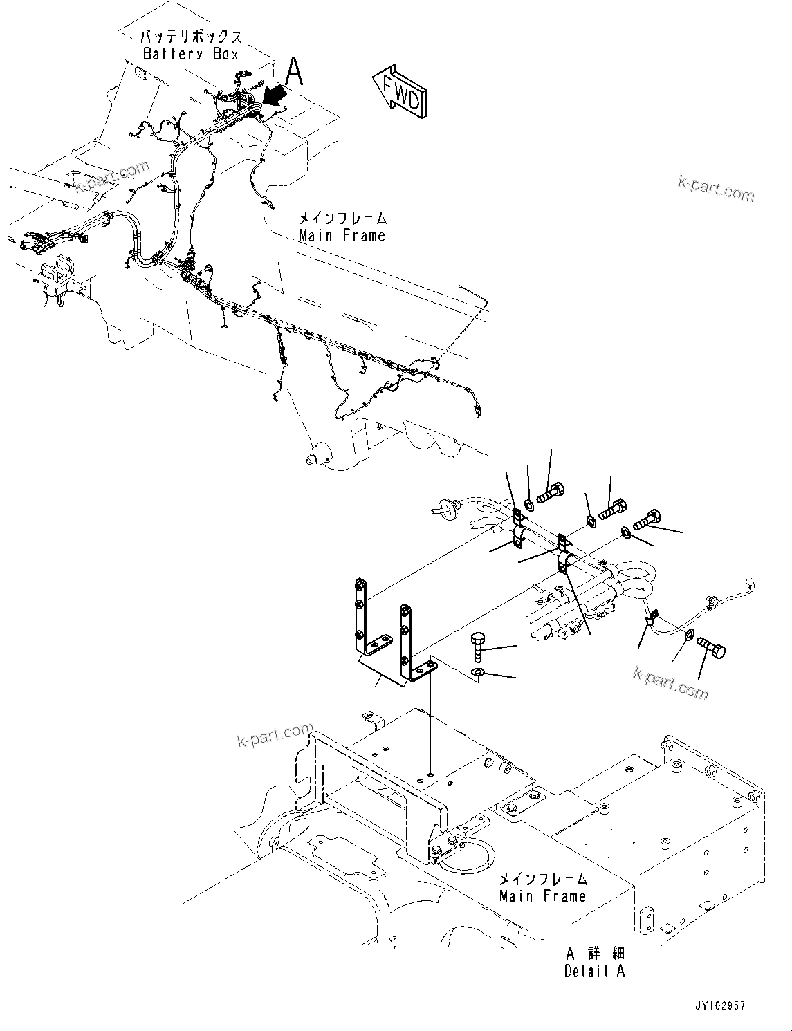 Komatsu parts book diagram for HD785-8E0 S/N 55001-UP: ELECTRIC WIRING HARNESS, MOUNTING PARTS (13/30)(#55001-)