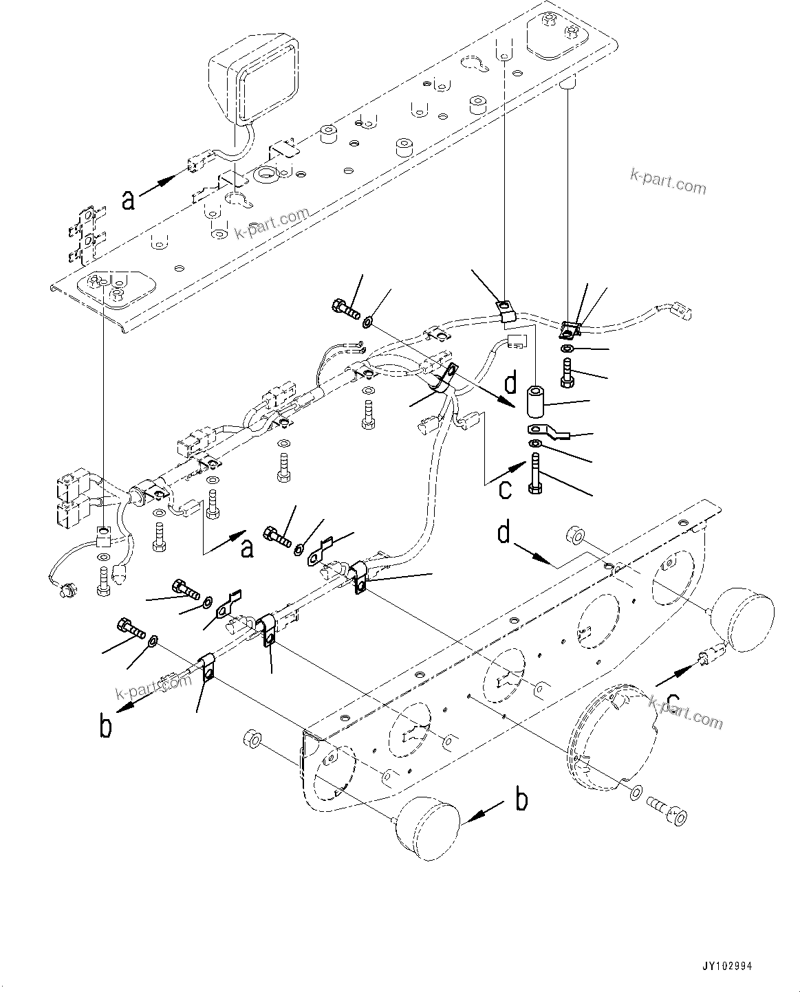 Komatsu parts book diagram for HD785-8E0 S/N 55001-UP: REAR COMBINATION LAMP AND BACKUP ALARM, LAMP AND BUZZER (2/2)(#55001-)