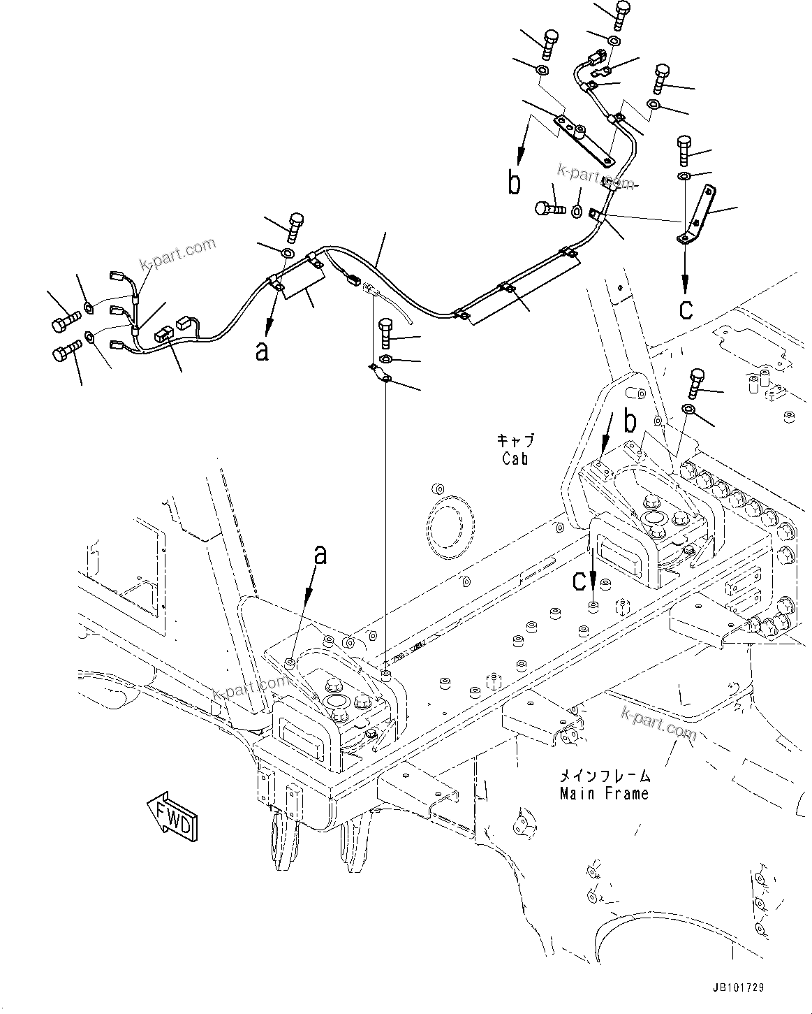 Komatsu parts book diagram for HD785-8E0 S/N 55001-UP: PAYLOAD METER LAMP, (#55001-)