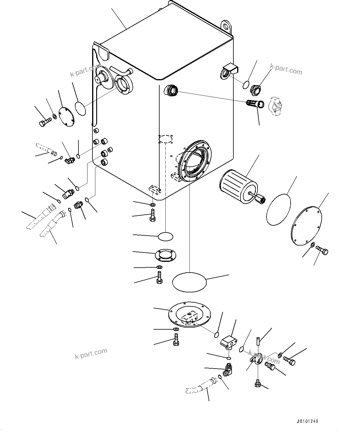 Komatsu parts book diagram for HD785-8E0 S/N 55001-UP: HYDRAULIC TANK, HYDRAULIC TANK(#55001-55020)