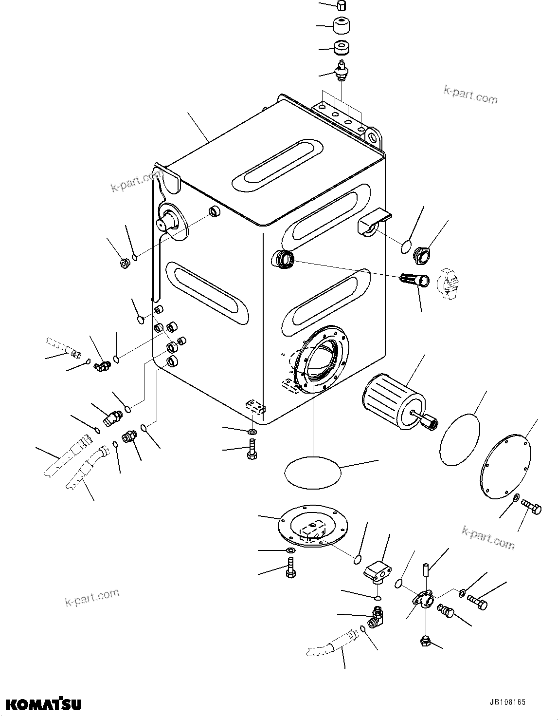 Komatsu parts book diagram for HD785-8E0 S/N 55001-UP: HYDRAULIC TANK, HYDRAULIC TANK(#55021-)