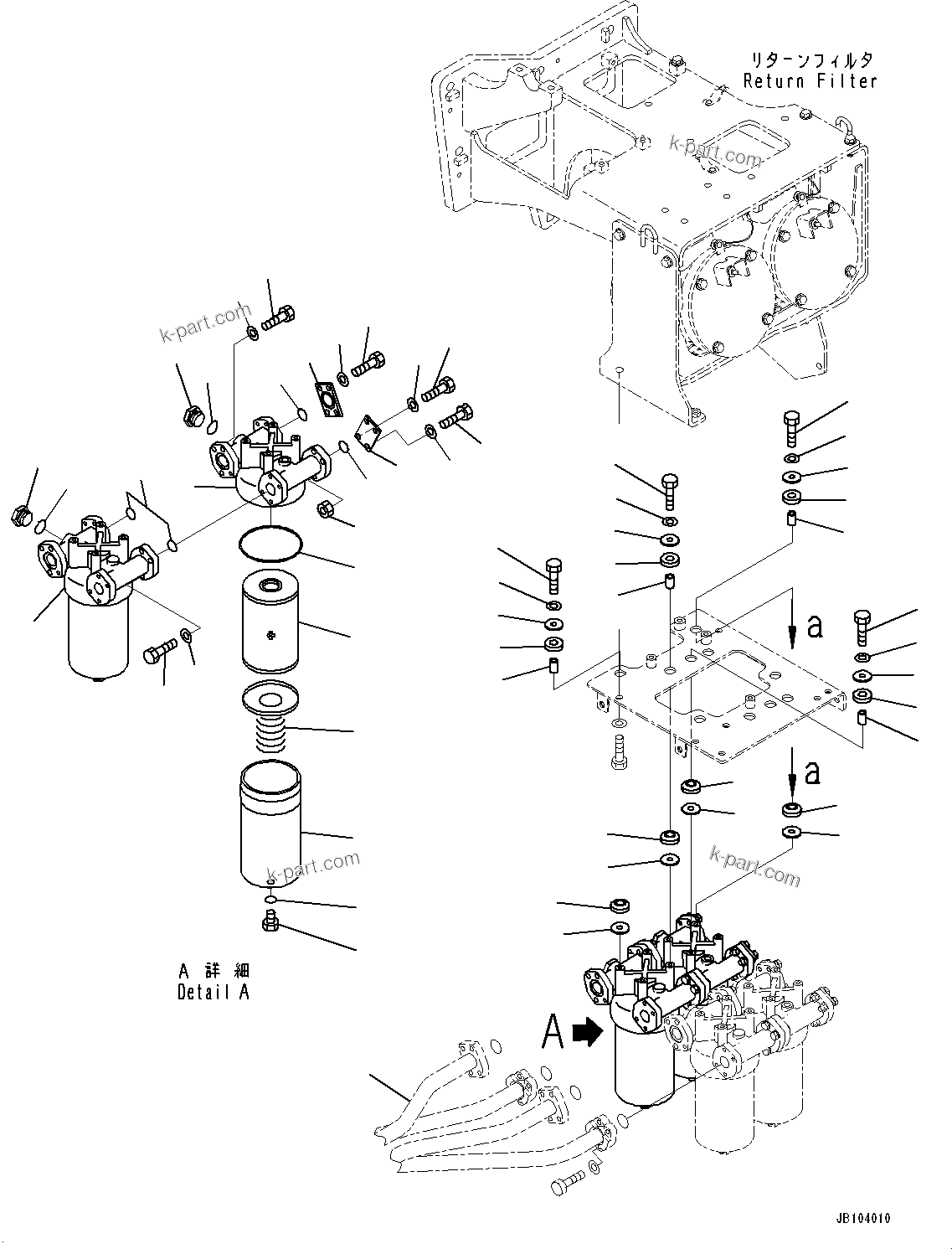 Komatsu parts book diagram for HD785-8E0 S/N 55001-UP: HYDRAULIC TANK, TRANSMISSION OIL FILTER (2/2)(#55001-)