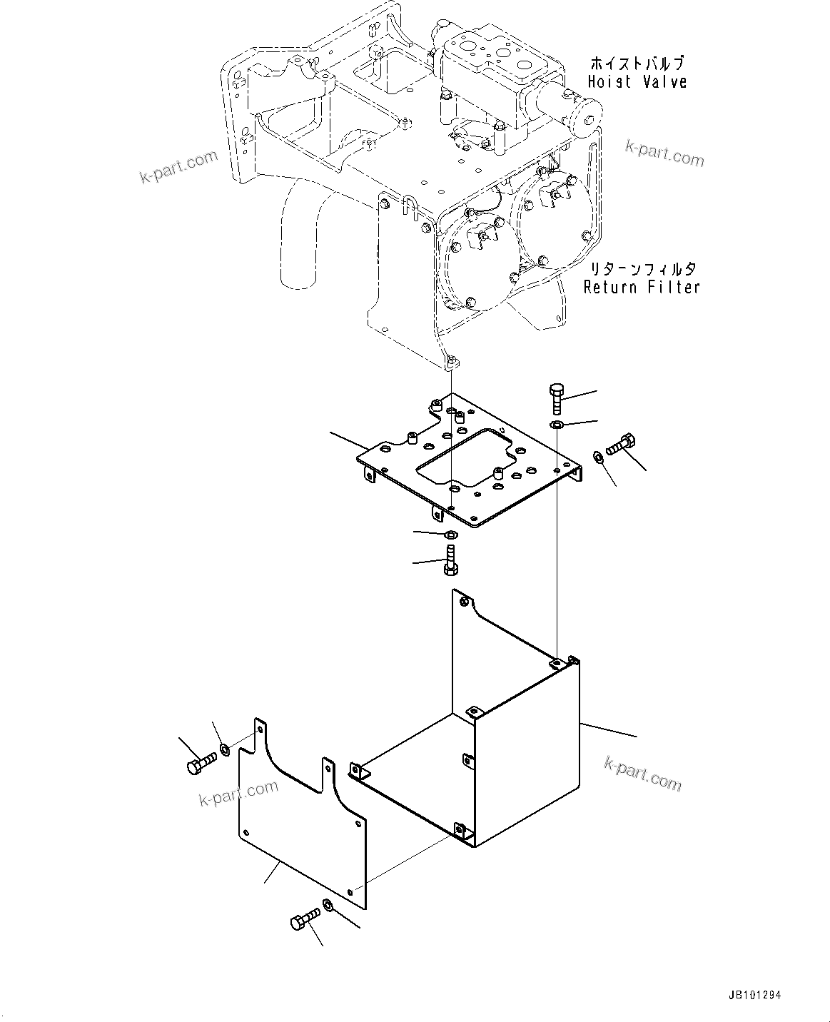Komatsu parts book diagram for HD785-8E0 S/N 55001-UP: HYDRAULIC TANK, BRACKET(#55001-)