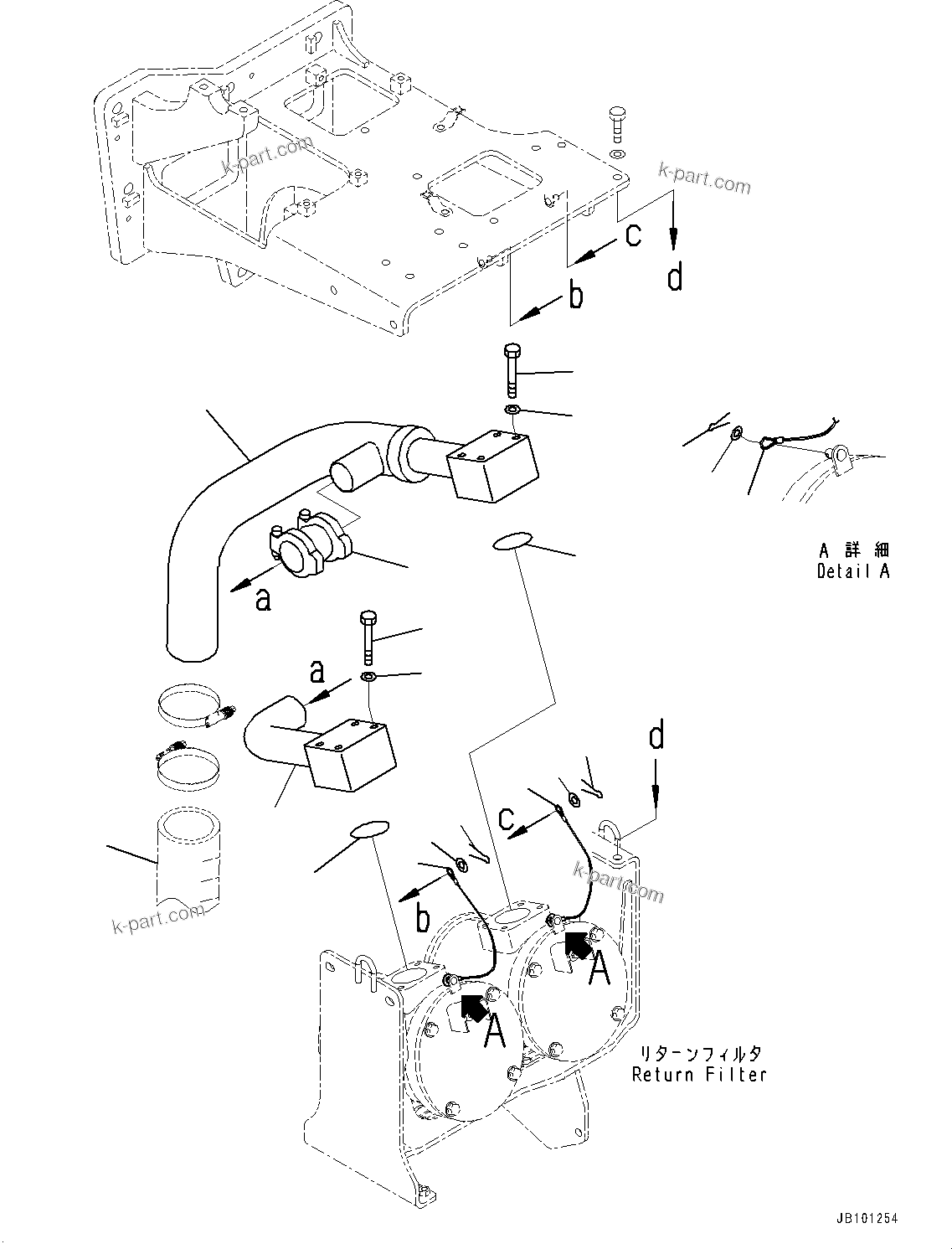 Komatsu parts book diagram for HD785-8E0 S/N 55001-UP: HYDRAULIC TANK, TUBE (2/3)(#55001-)