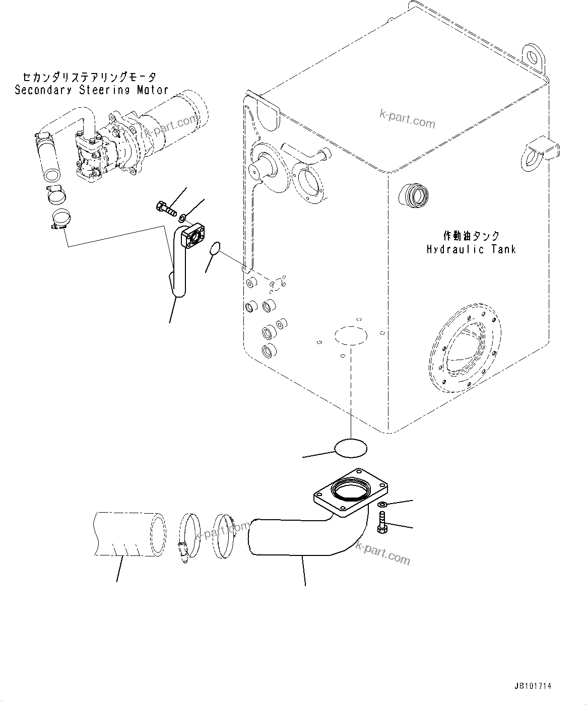 Komatsu parts book diagram for HD785-8E0 S/N 55001-UP: HYDRAULIC TANK, PIPING (2/3)(#55001-)