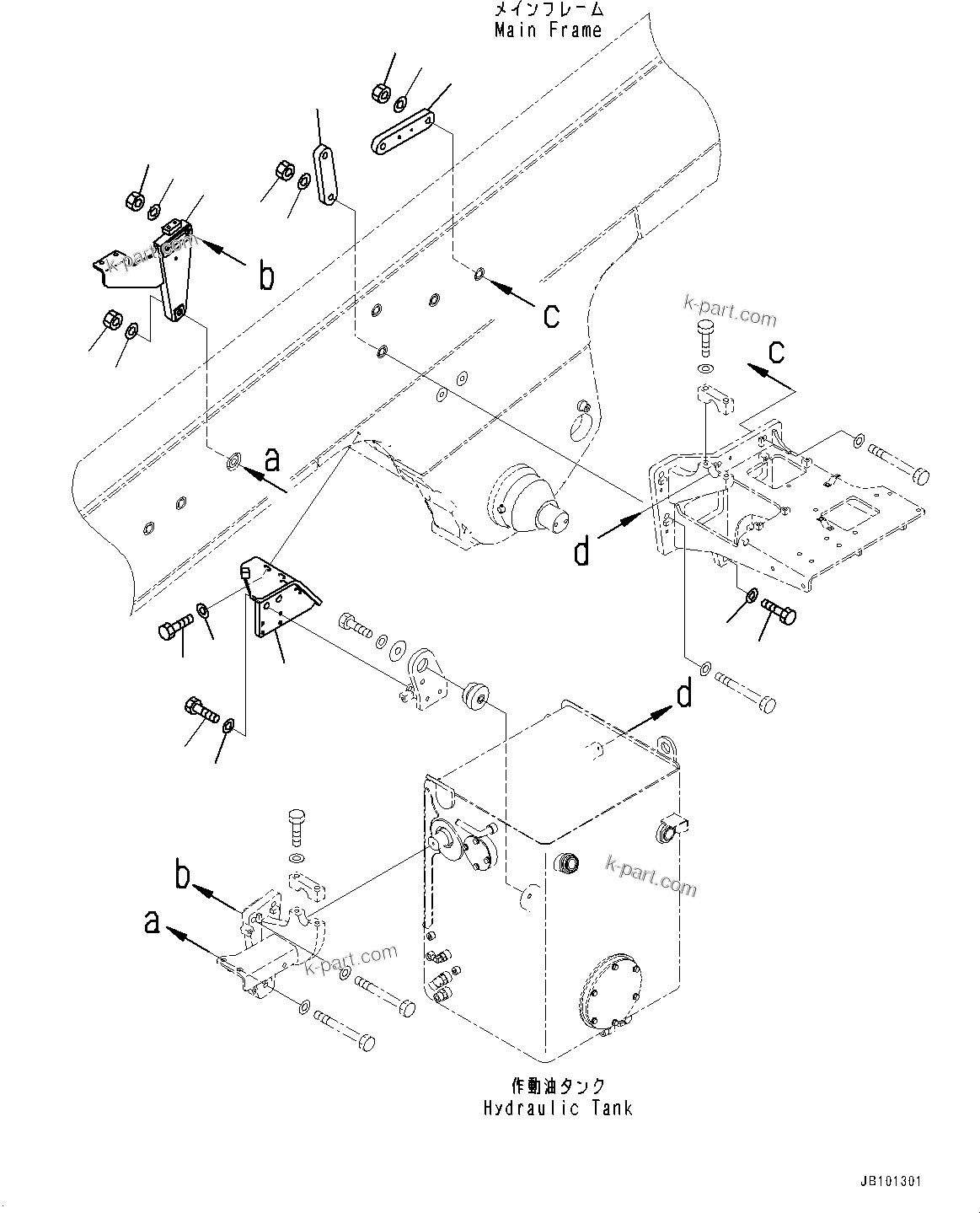 Komatsu parts book diagram for HD785-8E0 S/N 55001-UP: HYDRAULIC TANK, HYDRAULIC TANK MOUNTING (2/2)(#55001-)