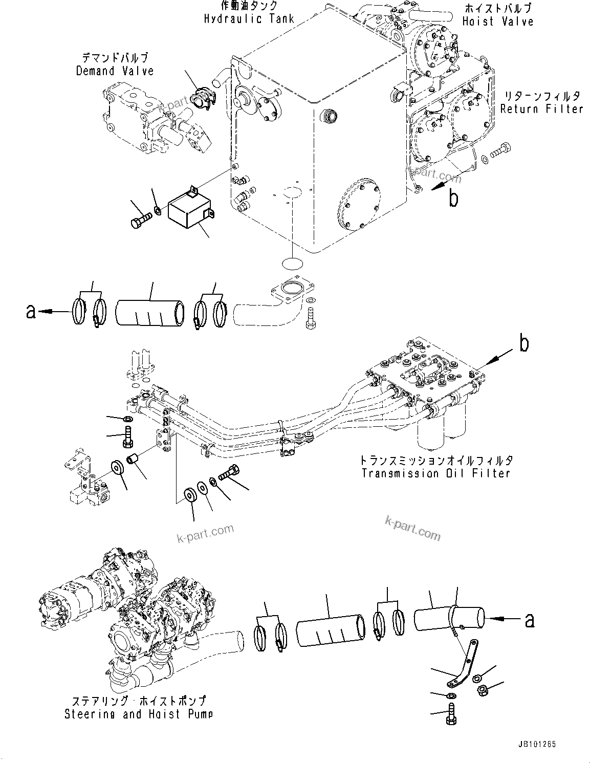 Komatsu parts book diagram for HD785-8E0 S/N 55001-UP: HYDRAULIC TANK, PIPING (3/3)(#55001-55018)