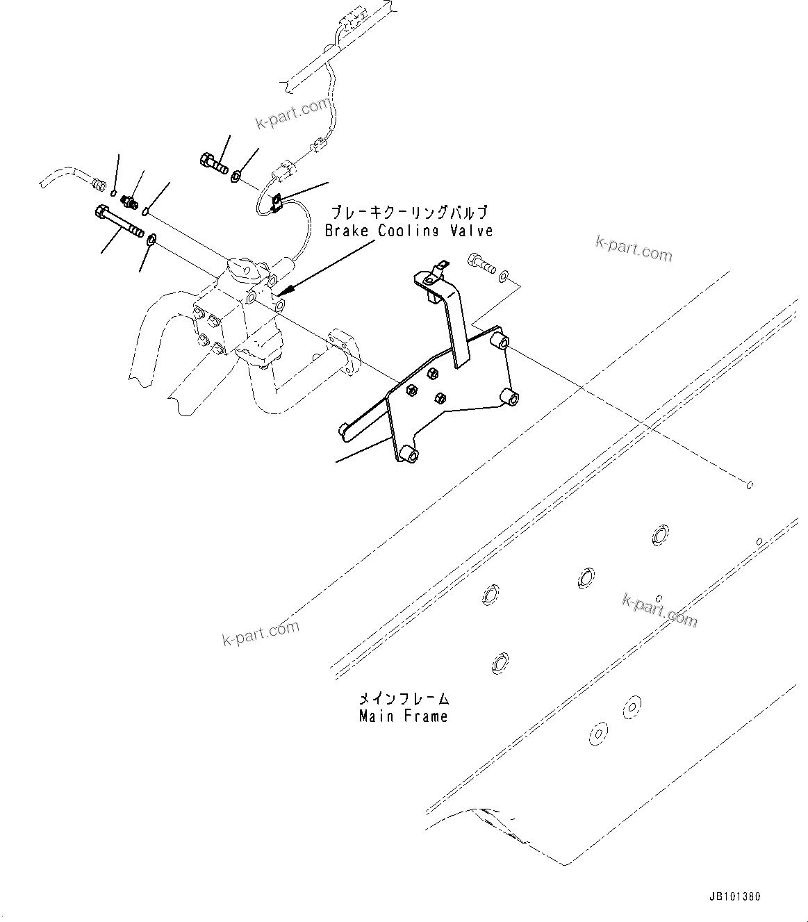 Komatsu parts book diagram for HD785-8E0 S/N 55001-UP: BRAKE OIL COOLING HYDRAULIC PIPING, MOUNTING (1/2)(#55001-)