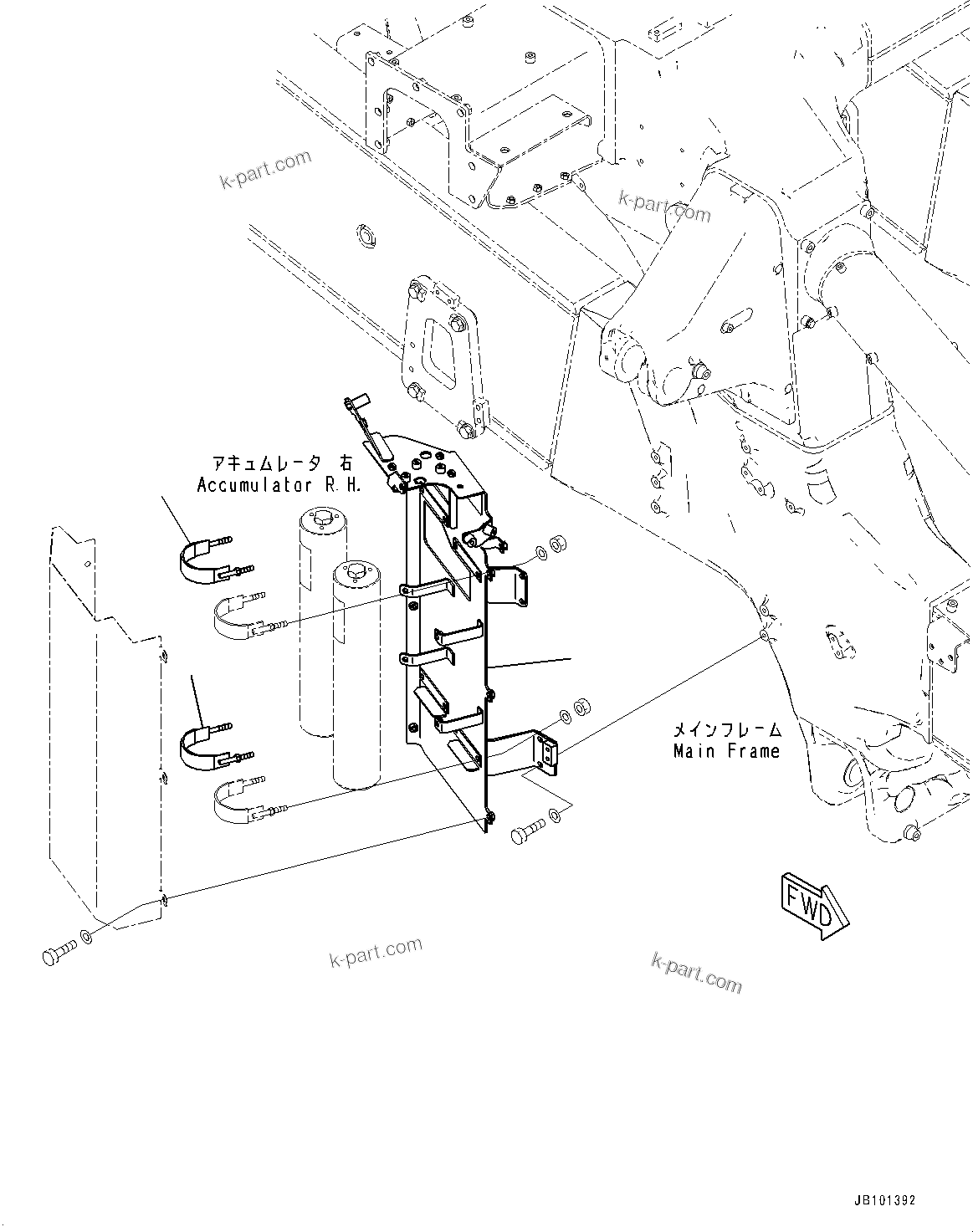 Komatsu parts book diagram for HD785-8E0 S/N 55001-UP: ACCUMULATOR, ACCUMULATOR COVER (1/2)(#55001-)