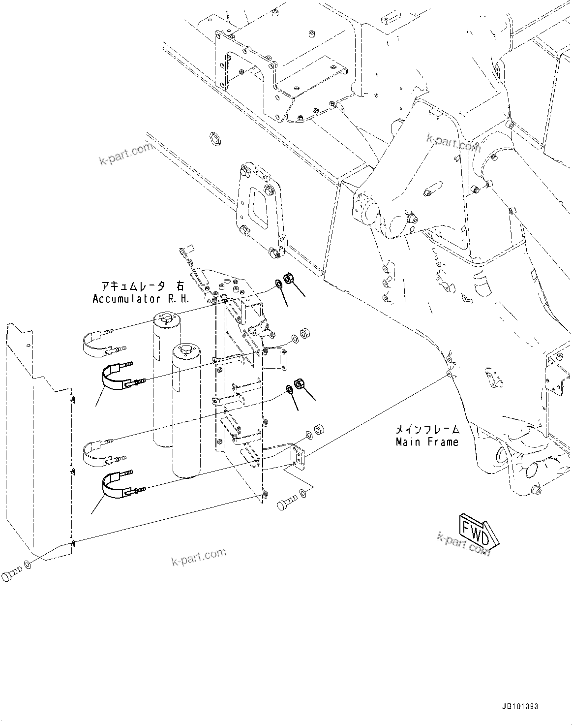 Komatsu parts book diagram for HD785-8E0 S/N 55001-UP: ACCUMULATOR, ACCUMULATOR MOUNTING (1/2)(#55001-)