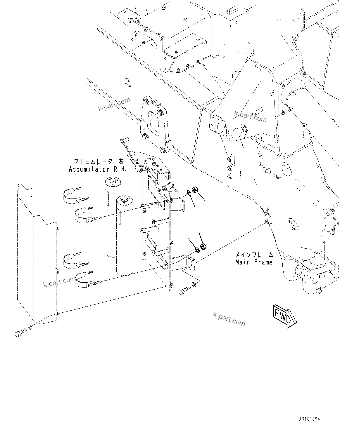 Komatsu parts book diagram for HD785-8E0 S/N 55001-UP: ACCUMULATOR, ACCUMULATOR MOUNTING (2/2)(#55001-)