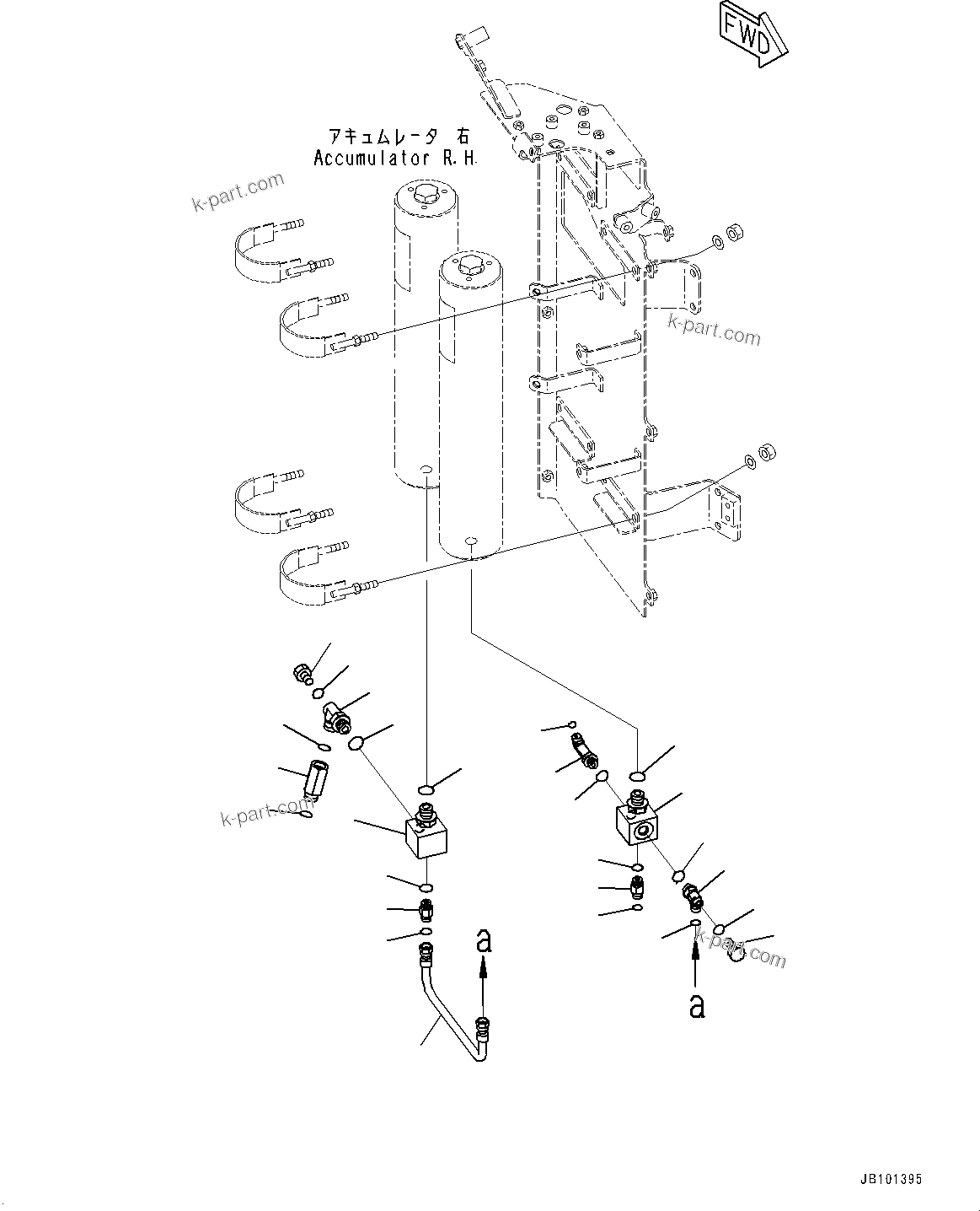 Komatsu parts book diagram for HD785-8E0 S/N 55001-UP: ACCUMULATOR, CHECK VALVE (1/2)(#55001-)