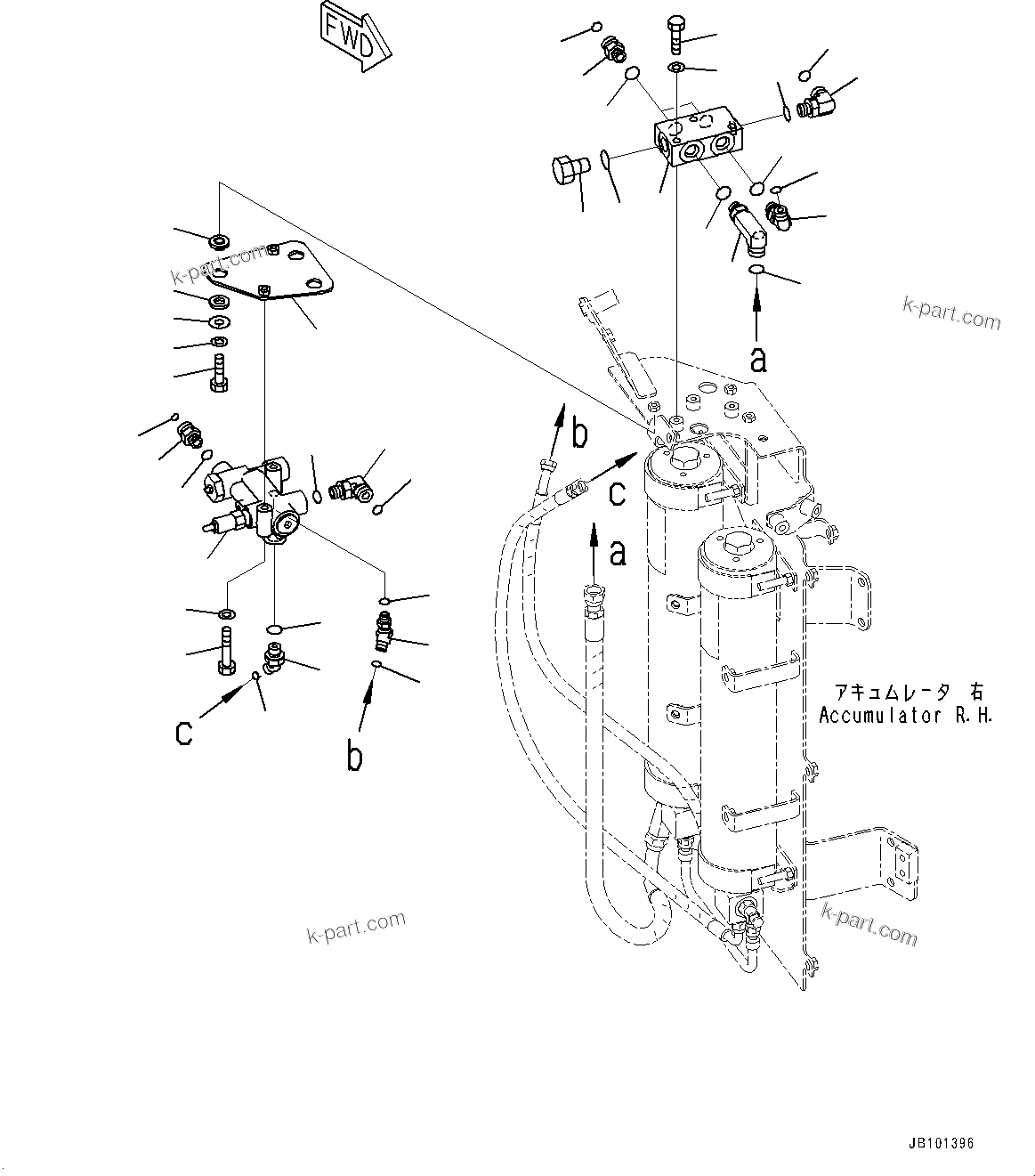 Komatsu parts book diagram for HD785-8E0 S/N 55001-UP: ACCUMULATOR, ACCUMULATOR CHARGE VALVE(#55001-)