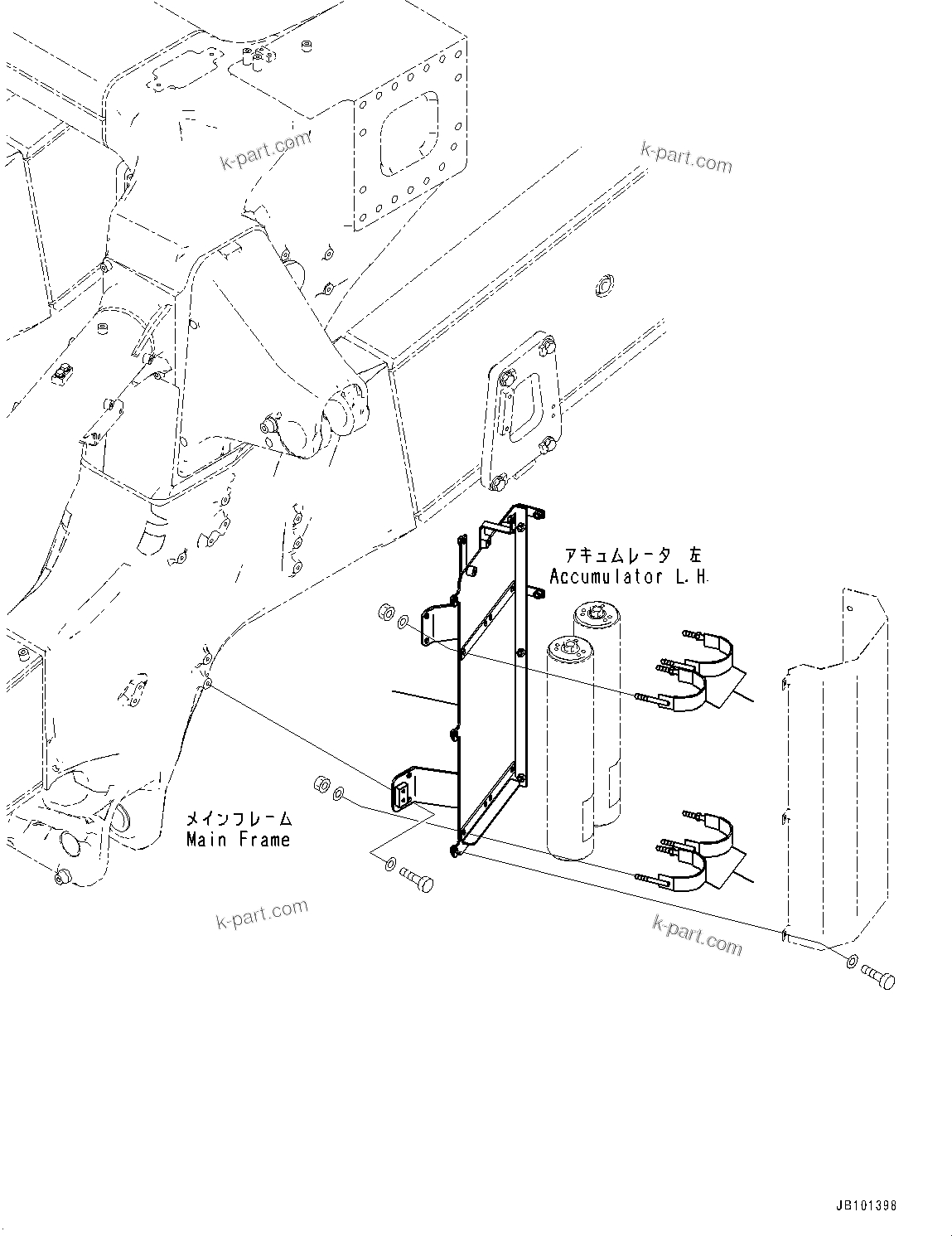 Komatsu parts book diagram for HD785-8E0 S/N 55001-UP: ACCUMULATOR, ACCUMULATOR COVER (2/2)(#55001-)