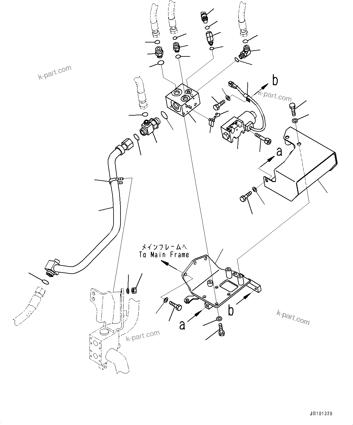 Komatsu parts book diagram for HD785-8E0 S/N 55001-UP: BRAKE PIPING, PIPING (4/6)(#55001-)