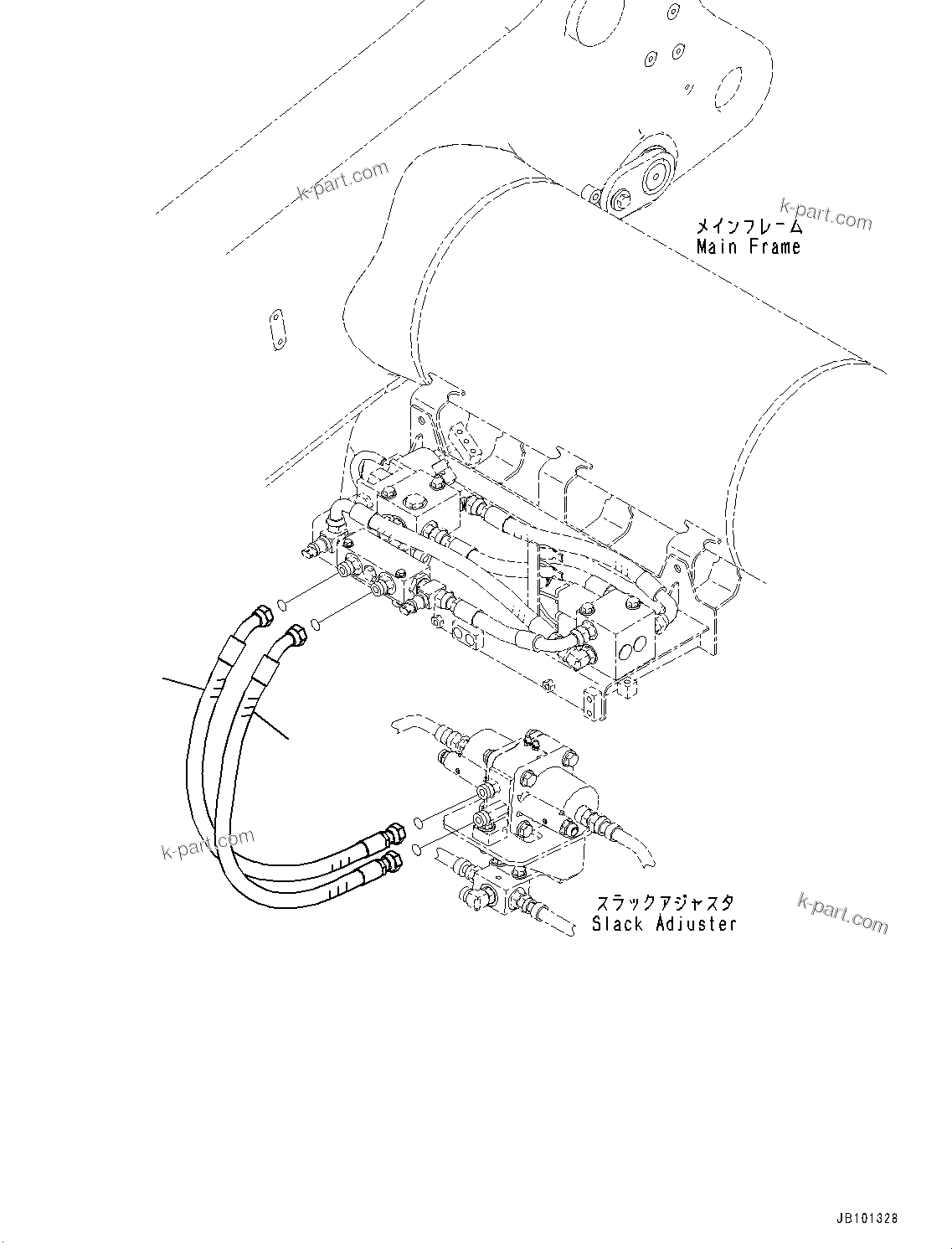 Komatsu parts book diagram for HD785-8E0 S/N 55001-UP: BRAKE PIPING, HOSE(#55001-)