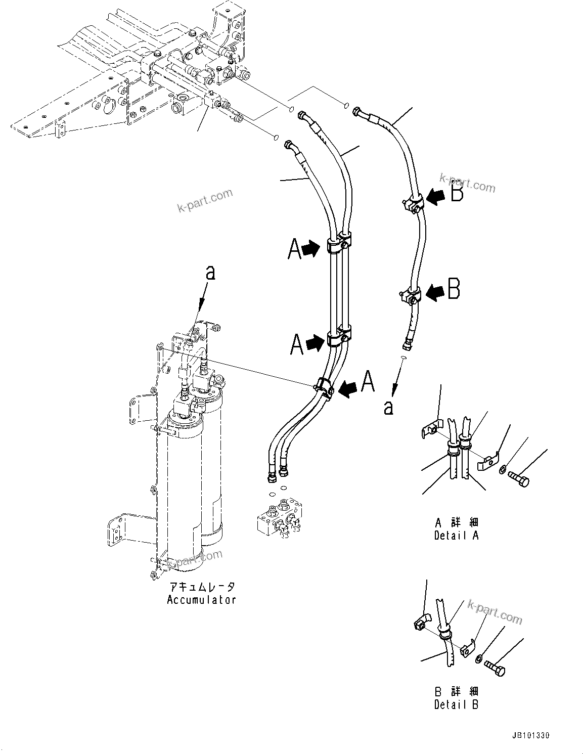 Komatsu parts book diagram for HD785-8E0 S/N 55001-UP: BRAKE PIPING, BRAKE HOSE(#55001-)